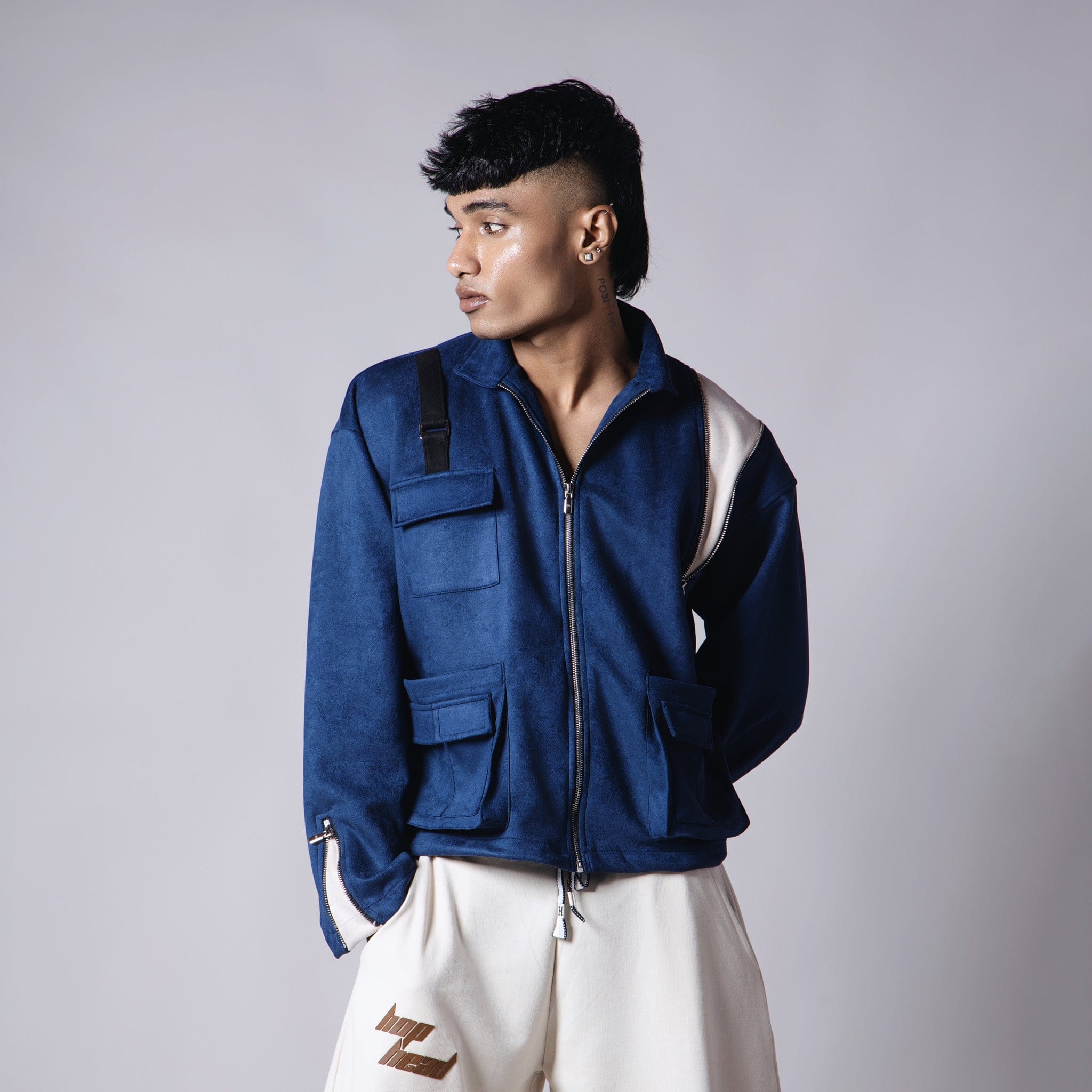Blue MIDNIGHT BLUE & BISQUE SWIFTZIPPER JACKET
