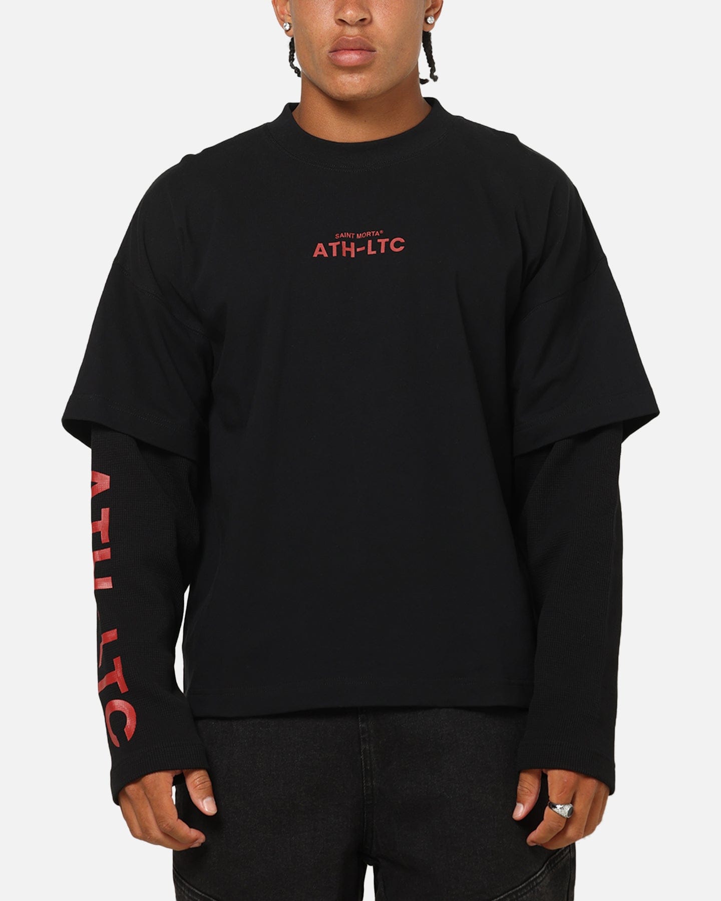 Saint Morta Athletc Season 2 Long Sleeve T - Shirt Black/Red