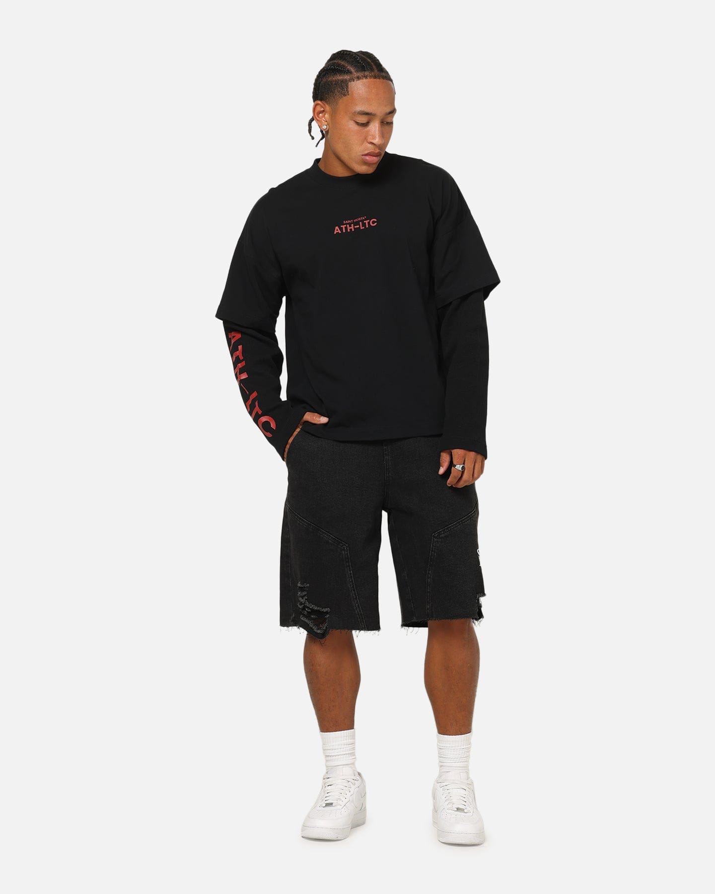 Saint Morta Athletc Season 2 Long Sleeve T - Shirt Black/Red