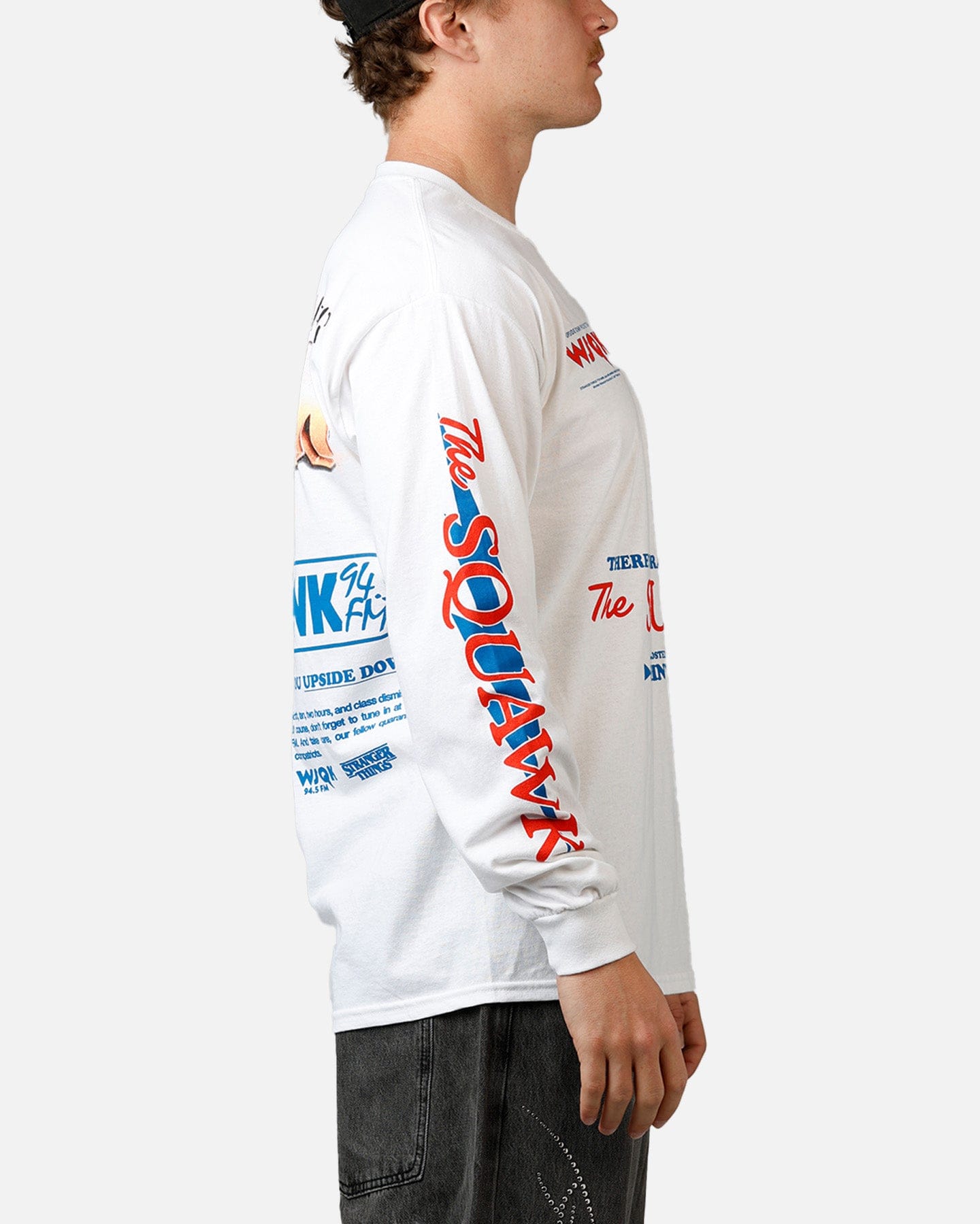 73studio x Stranger Things The Squawk Long Sleeve T - Shirt White