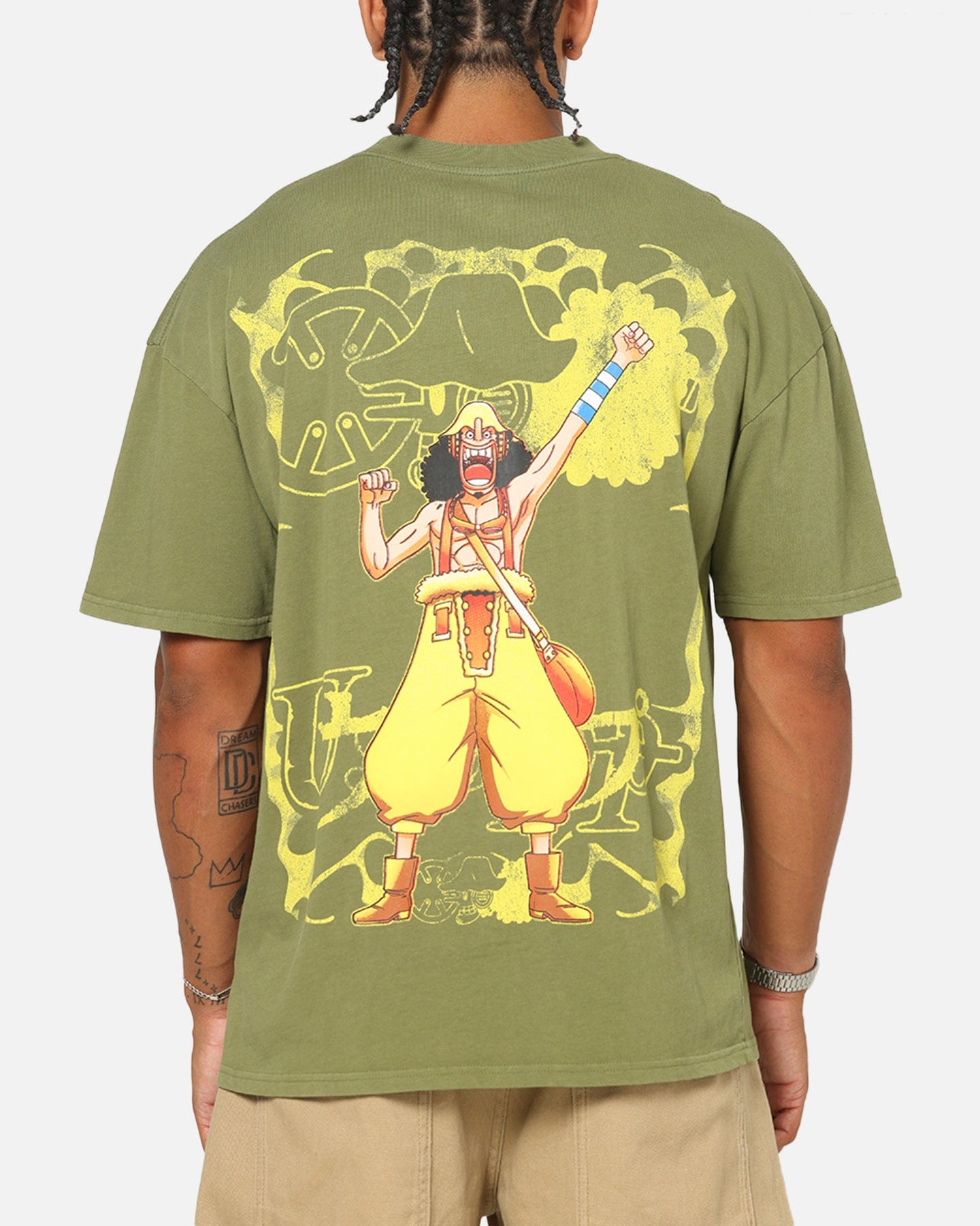 73studio x One Piece Usopp Vintage T - Shirt Military Green