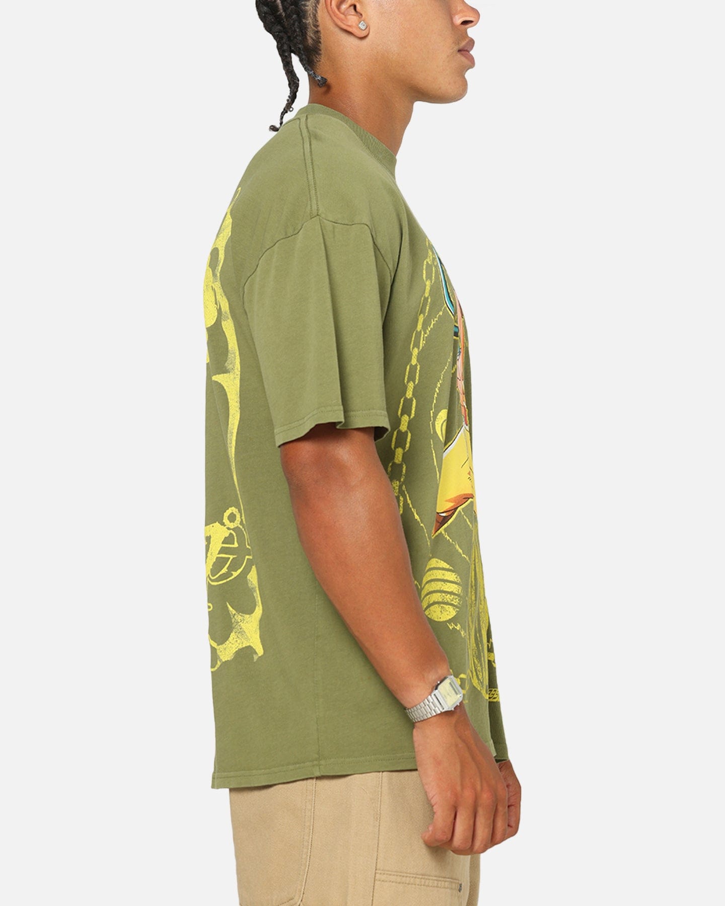 73studio x One Piece Usopp Vintage T - Shirt Military Green