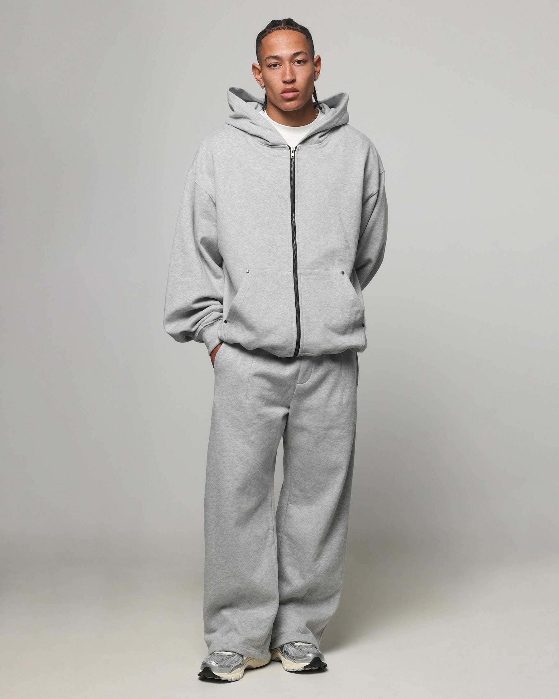 American Thrift Wide Leg Pants Grey Heather