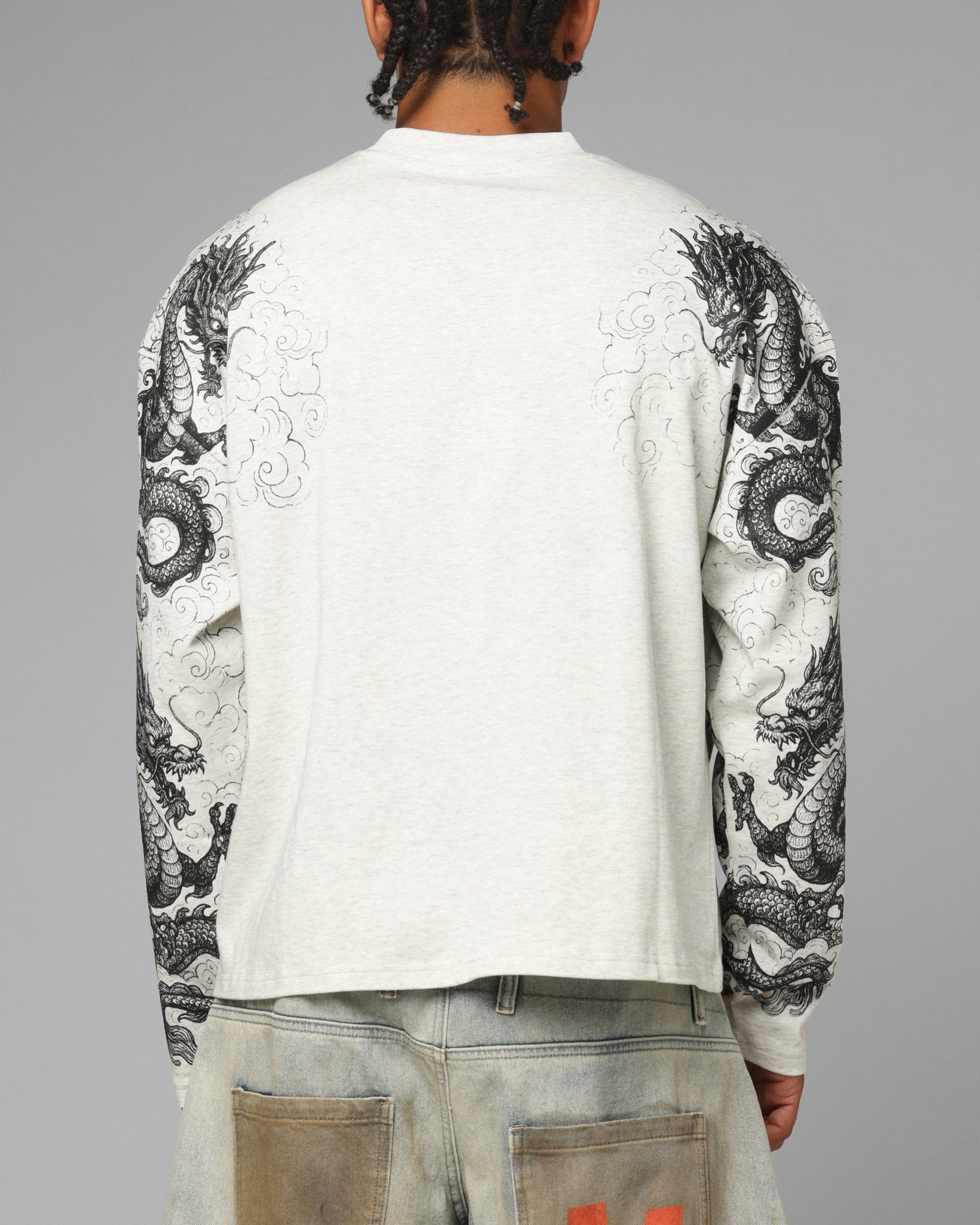 Loiter Dragon Tattoo Long Sleeve T - Shirt White