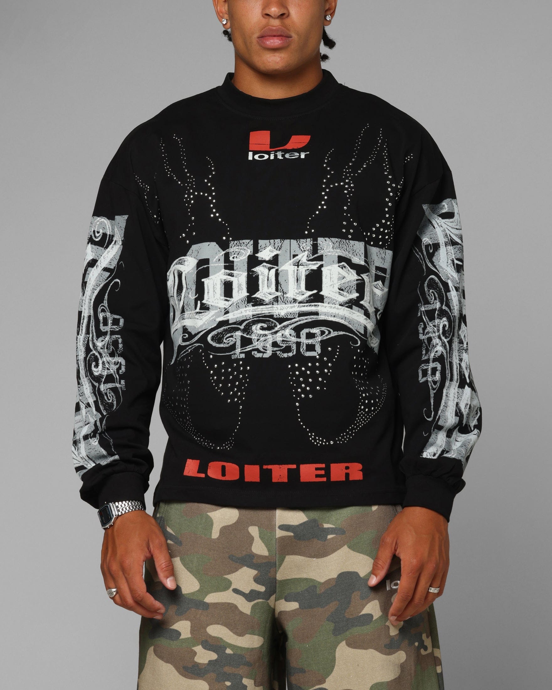 Loiter Low Rider Long Sleeve T - Shirt Black