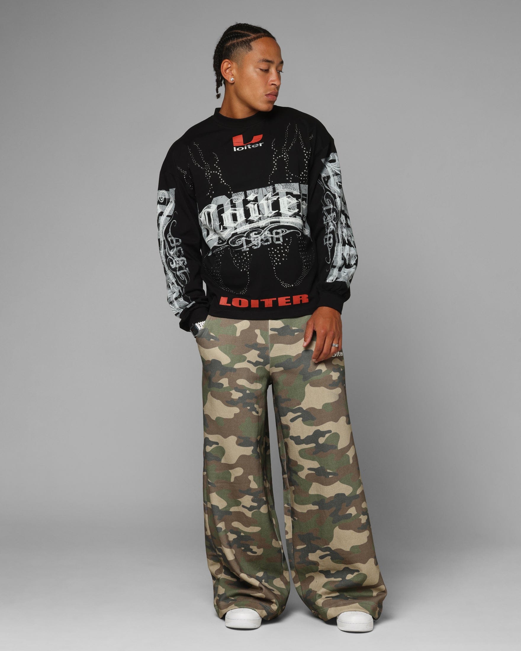 Loiter Low Rider Long Sleeve T - Shirt Black