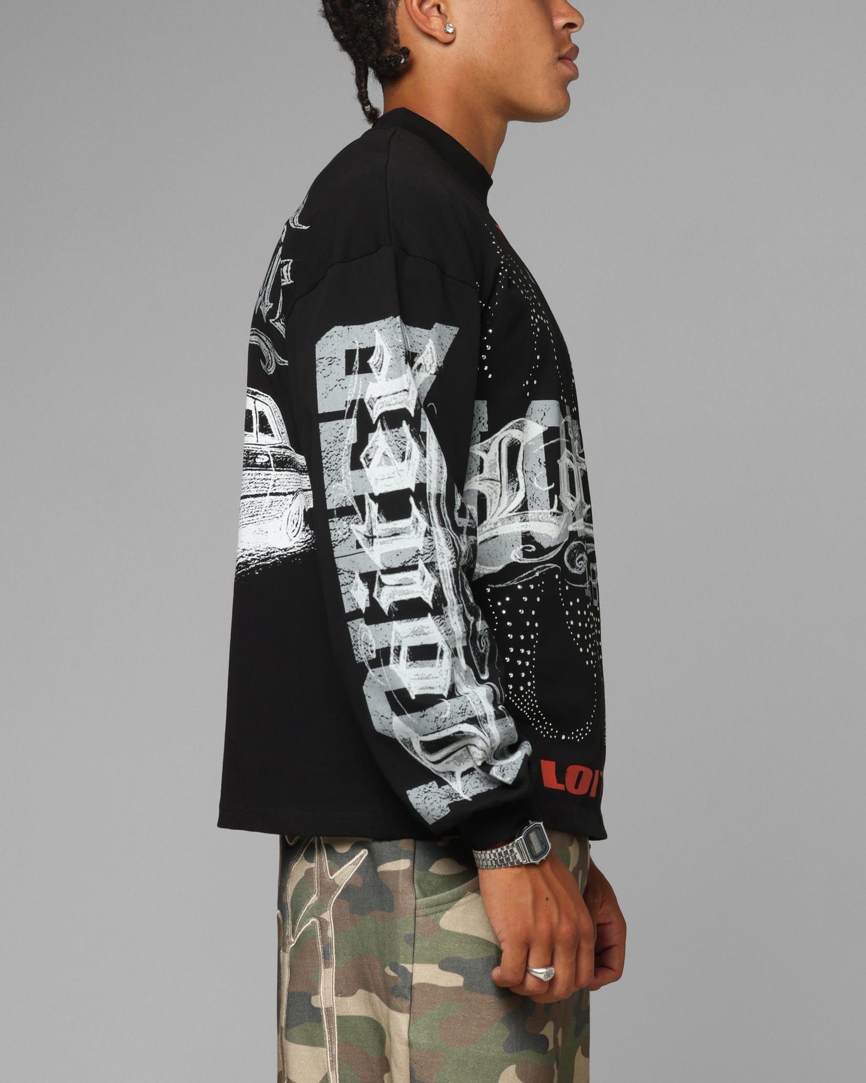 Loiter Low Rider Long Sleeve T - Shirt Black