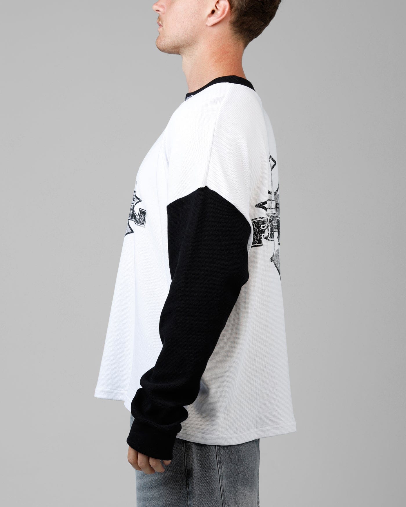 Loiter Biome Waffle Long Sleeve T - Shirt White/Black
