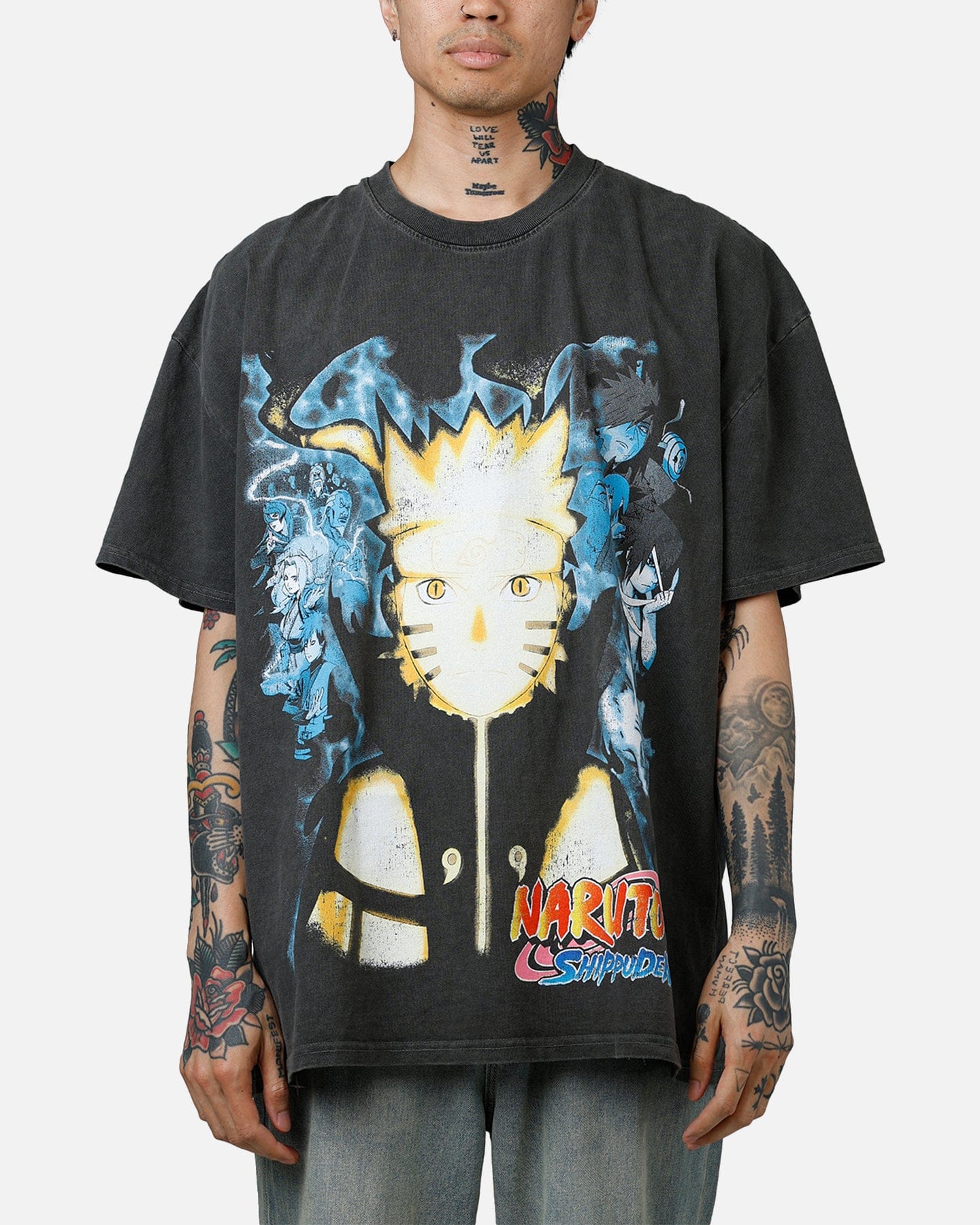 73studio x Naruto Naruto Shippuden Heavyweight T - Shirt Black Wash