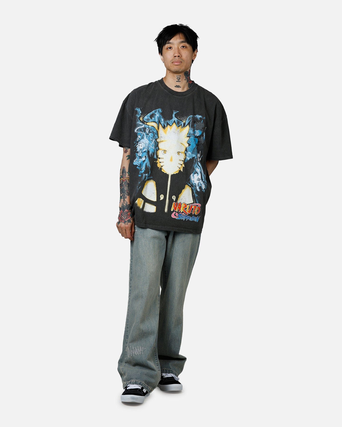 73studio x Naruto Naruto Shippuden Heavyweight T - Shirt Black Wash