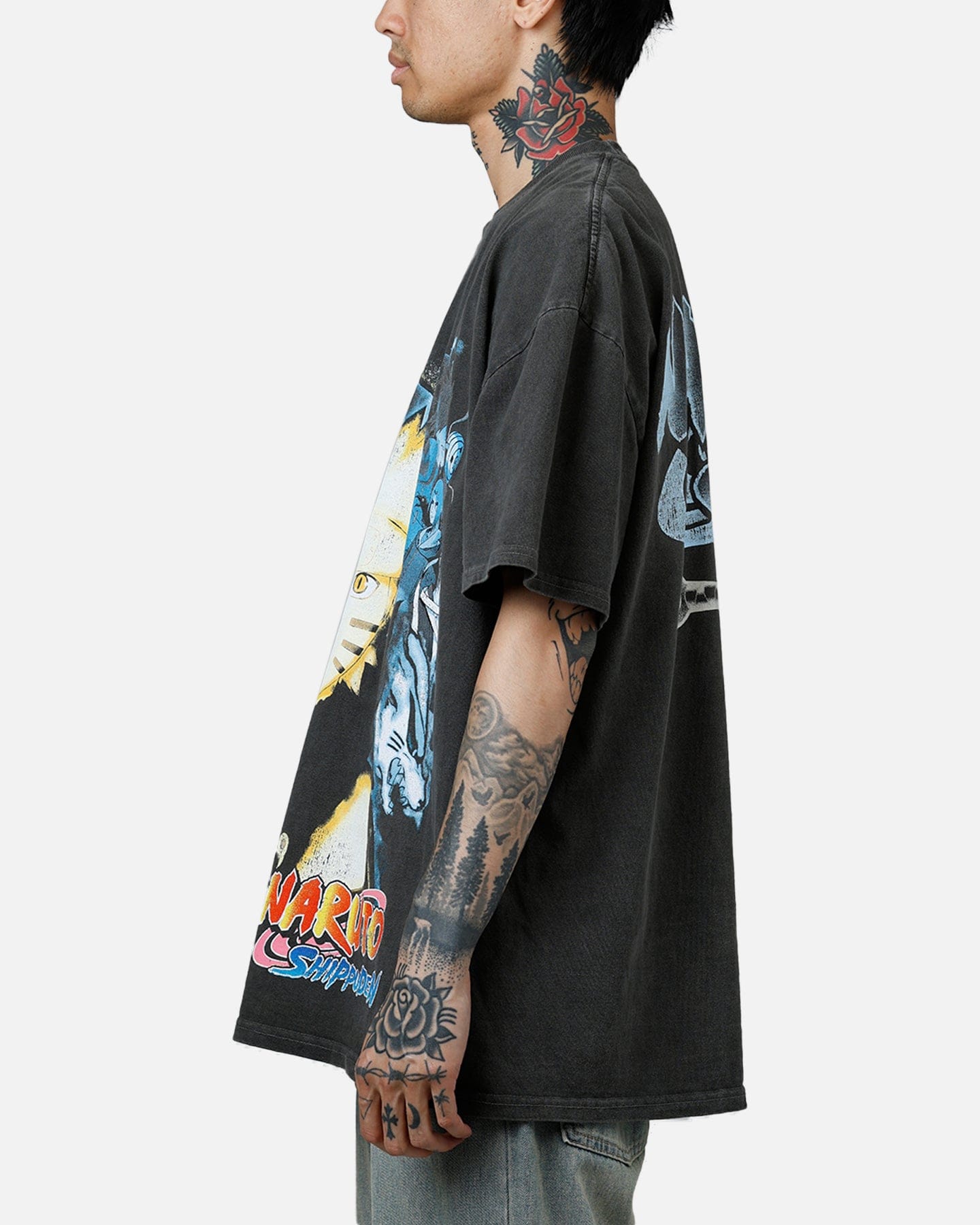73studio x Naruto Naruto Shippuden Heavyweight T - Shirt Black Wash