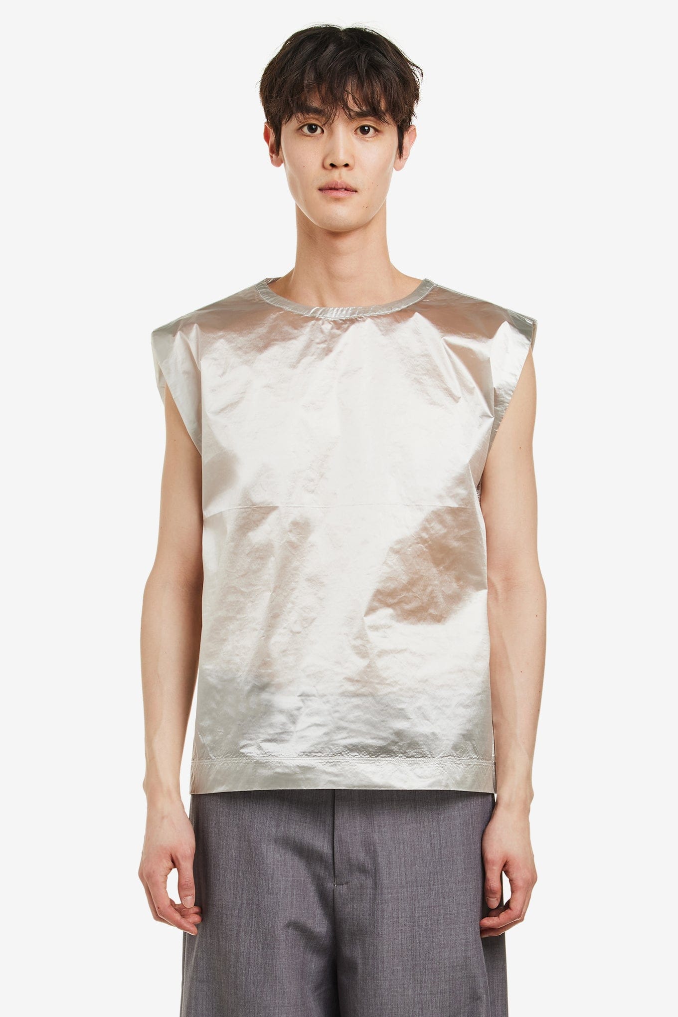 Karmuel YOUNG SILVER SQUARE TANK TOP