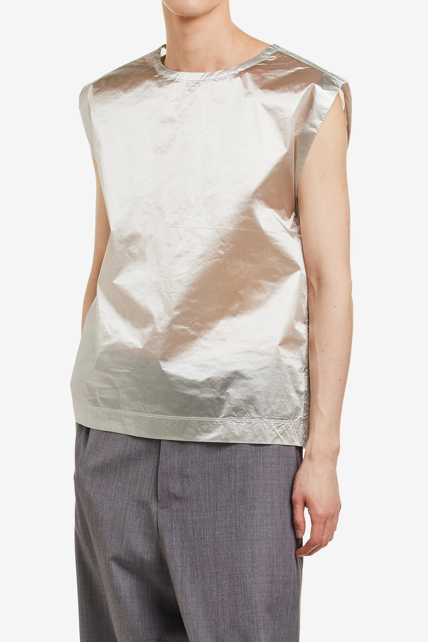 Karmuel YOUNG SILVER SQUARE TANK TOP