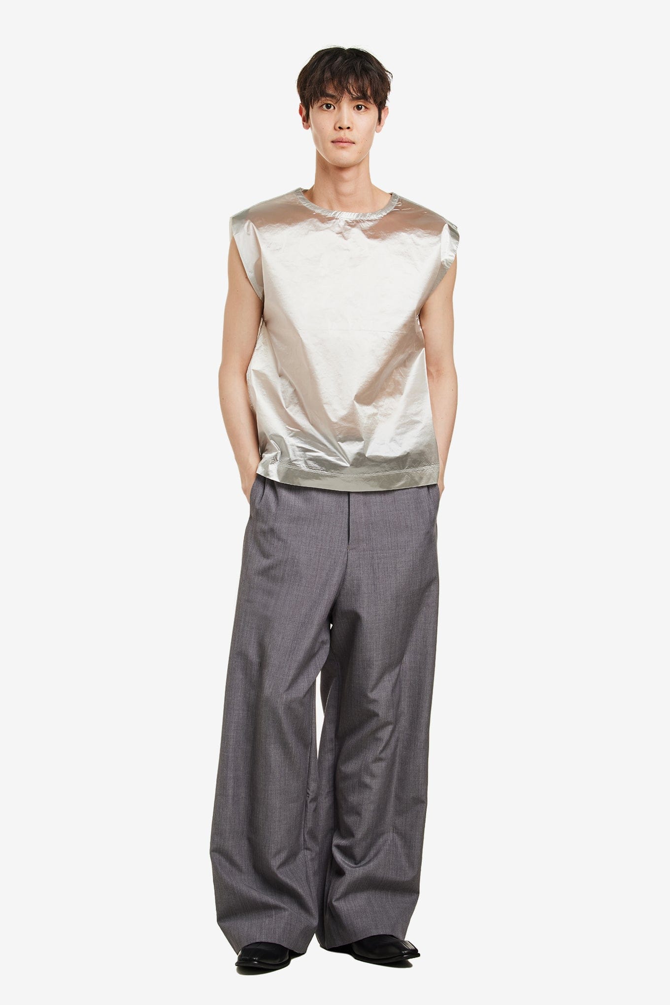 Karmuel YOUNG SILVER SQUARE TANK TOP