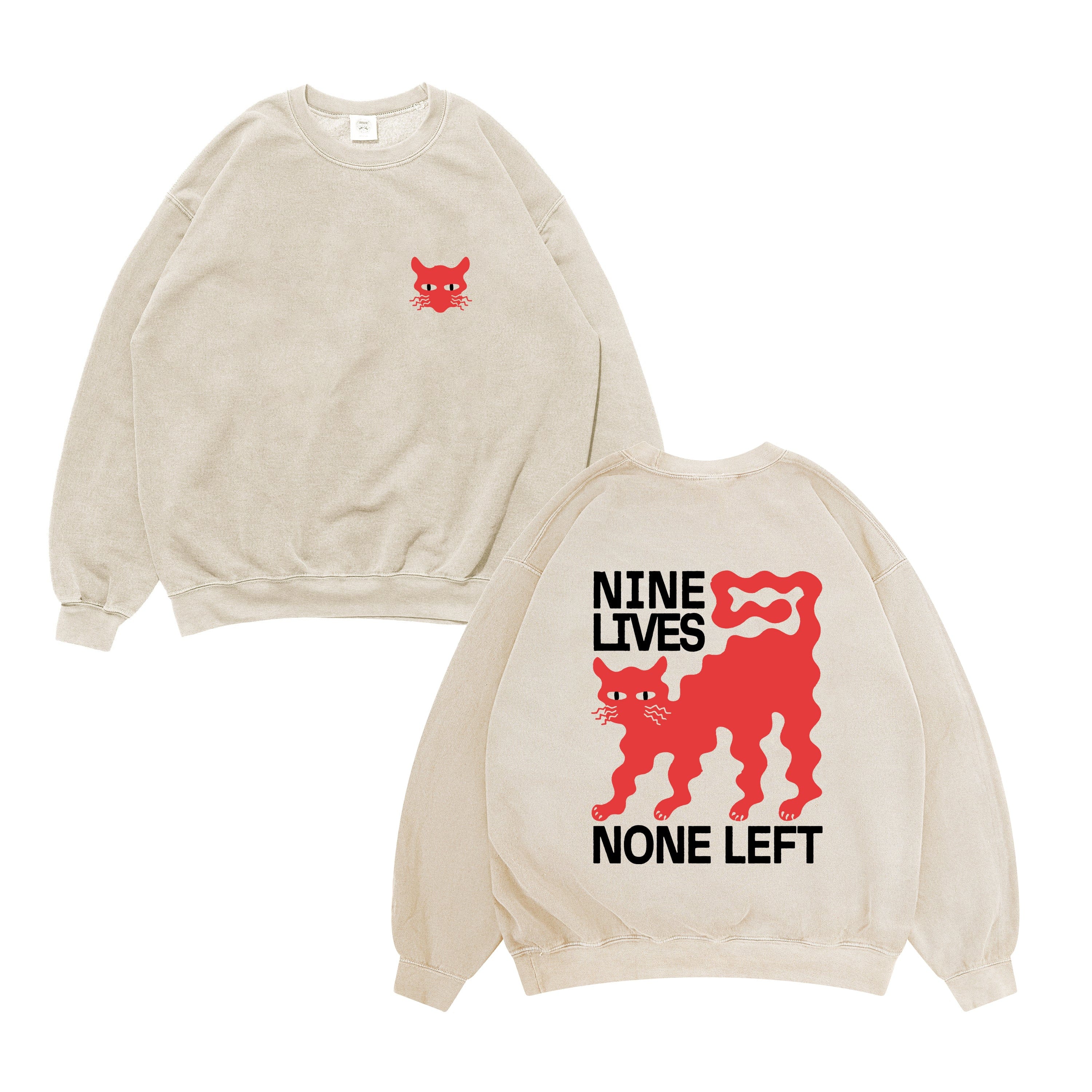 Kbar Design KBAR x UN:IK Nine Lives Vintage Washed Sweater - Cream