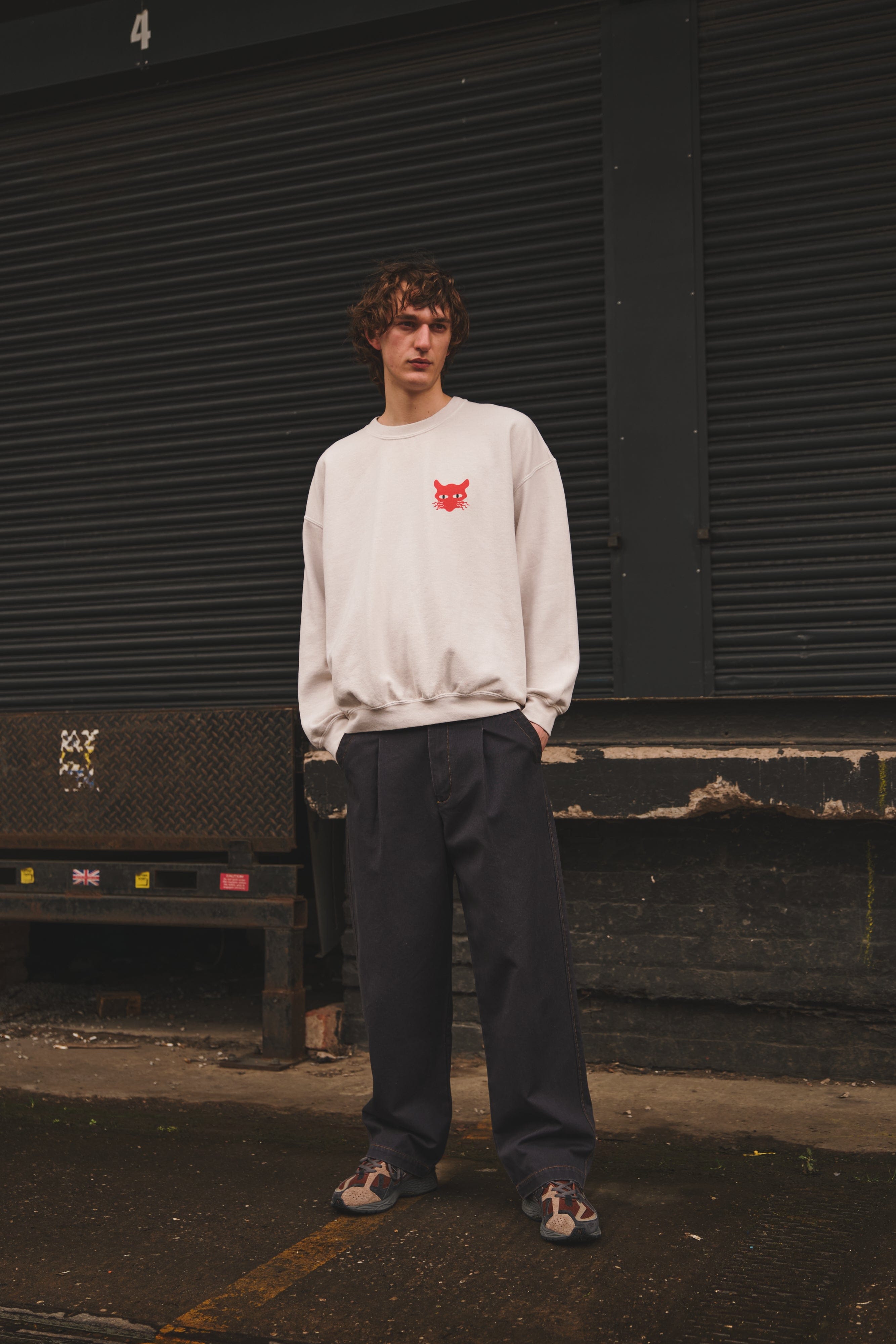 Kbar Design KBAR x UN:IK Nine Lives Vintage Washed Sweater - Cream