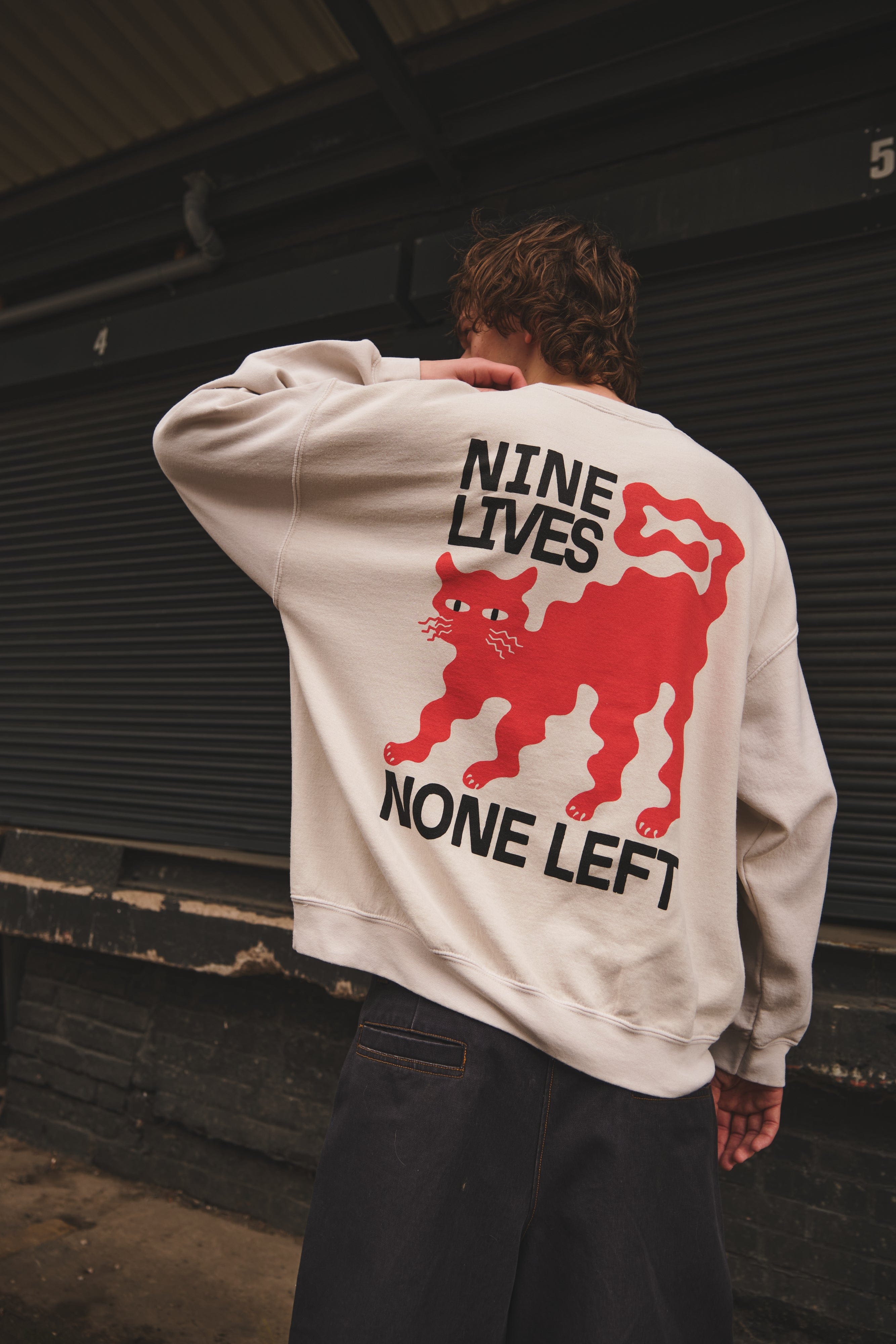Kbar Design KBAR x UN:IK Nine Lives Vintage Washed Sweater - Cream