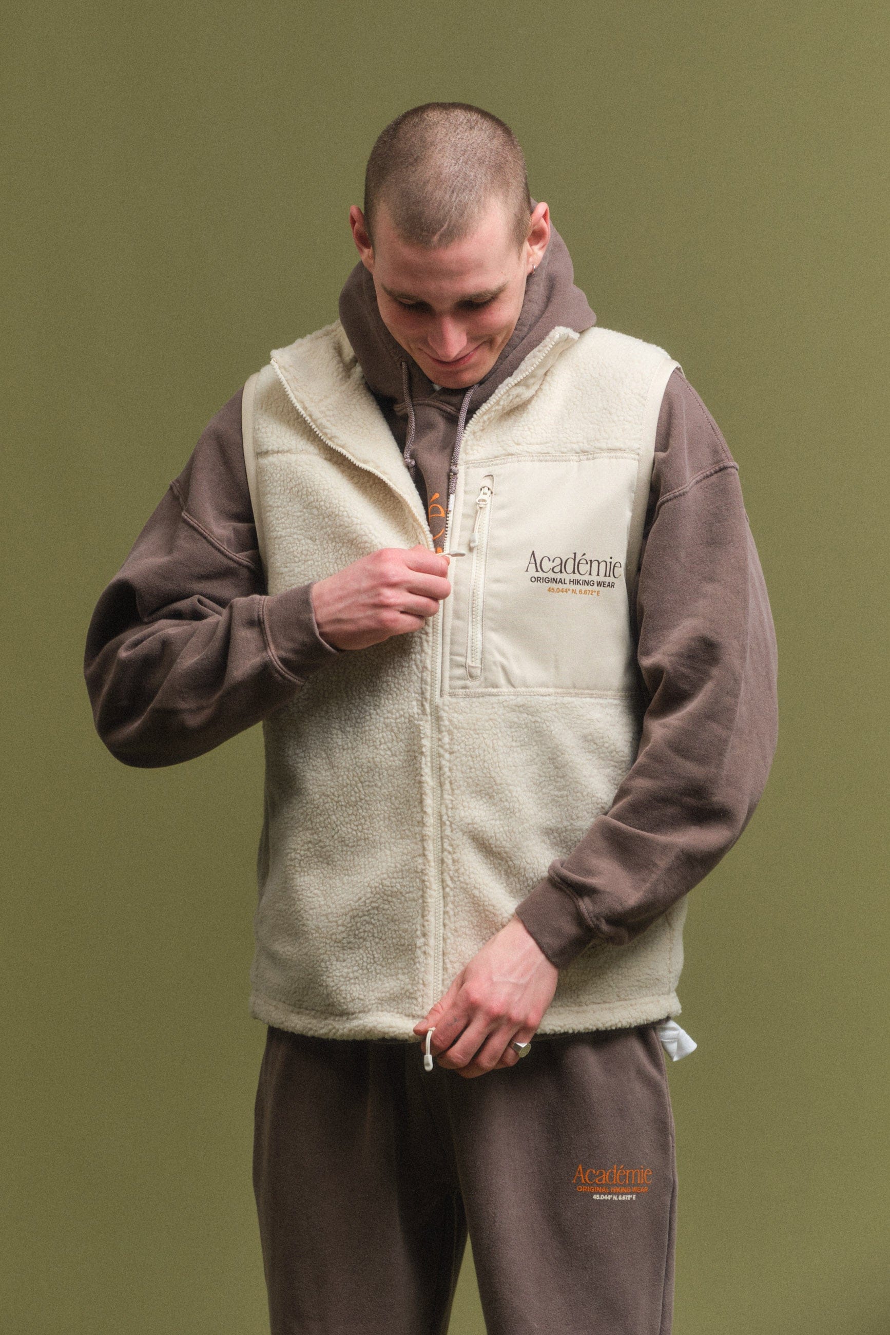 Vice 84 Co - Ordinates Sherpa Fleece Gilet - Cream