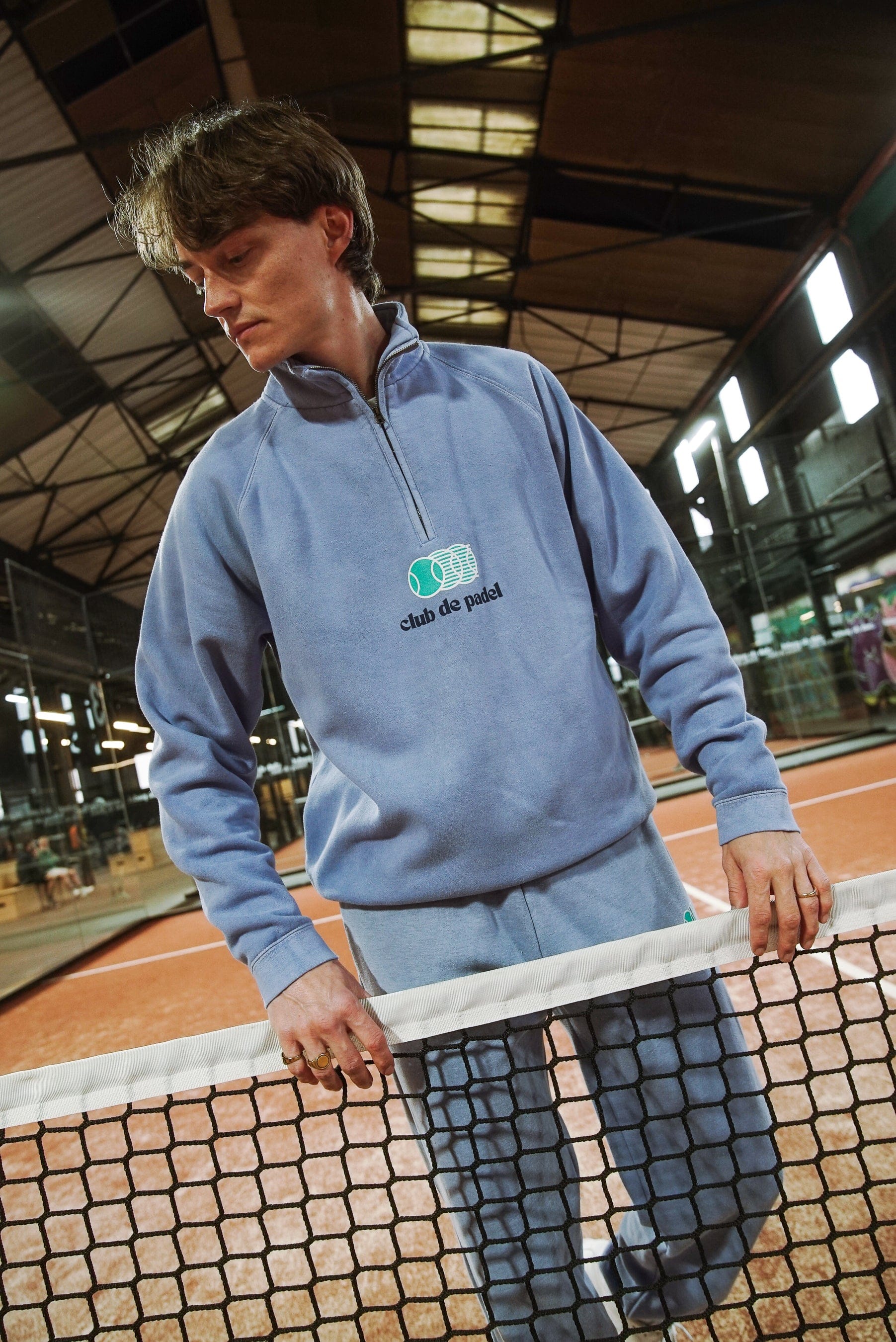 Club de Padel Vibora Vintage Washed 1/4 Zip & Joggers Set - Baby Blue