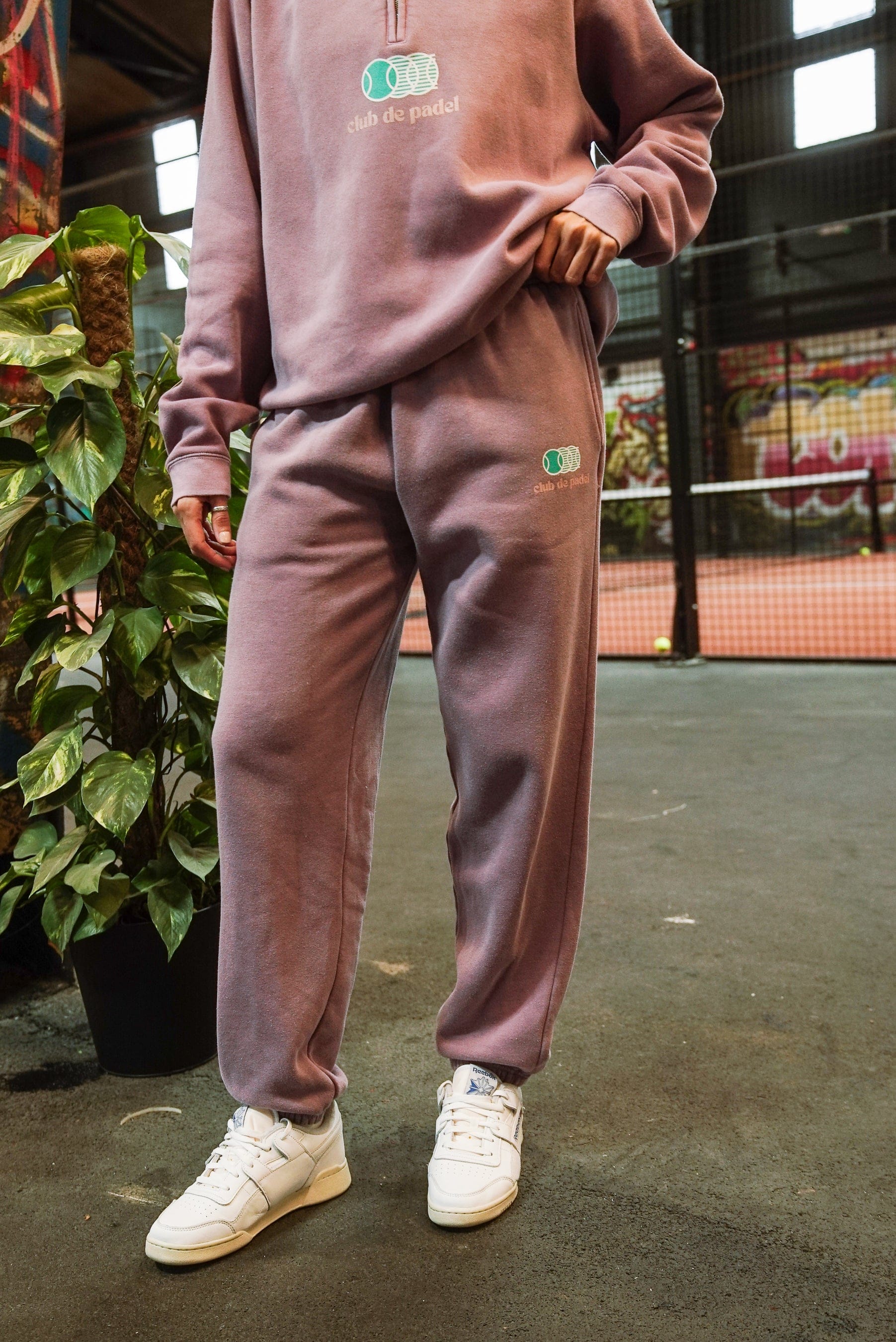 Club de Padel Vibora Vintage Washed 1/4 Zip & Joggers Set - Mauve