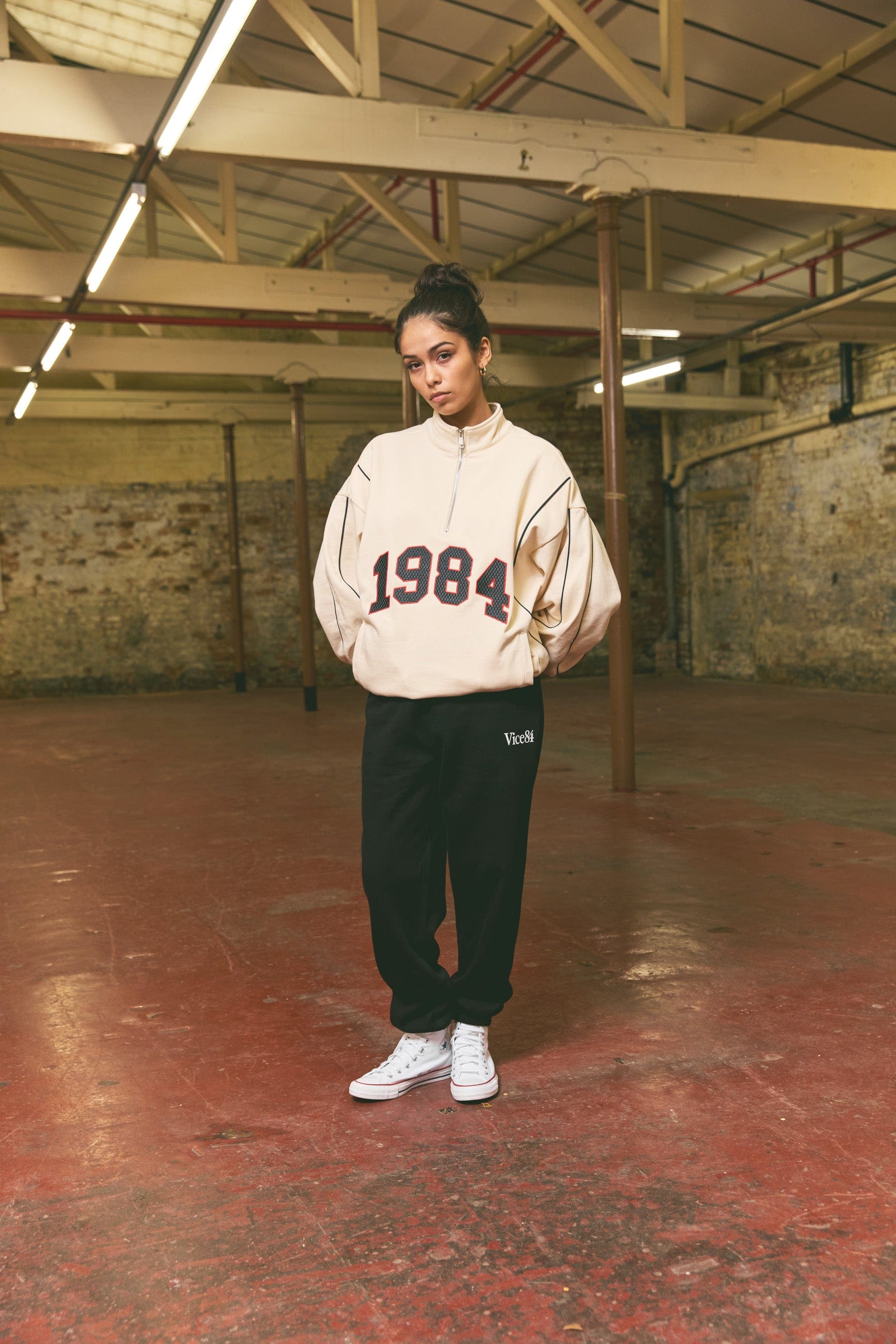 Vice 84 Alumni Heavyweight 1/4 Zip - Cream