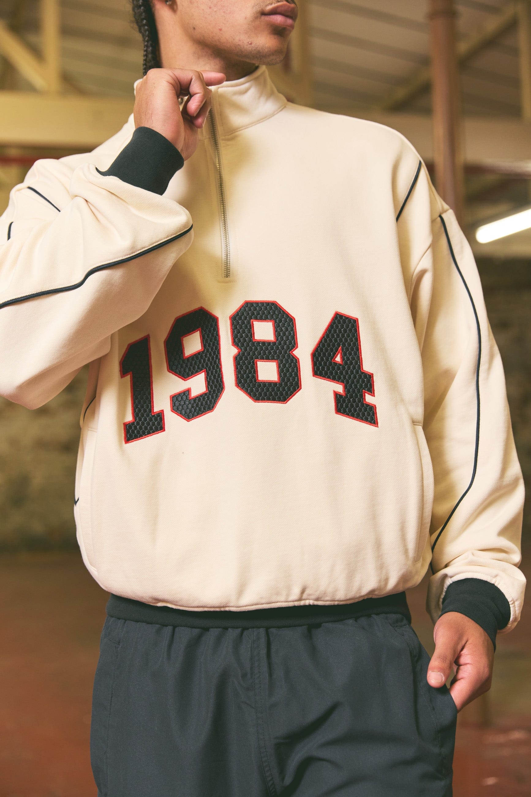 Vice 84 Alumni Heavyweight 1/4 Zip - Cream