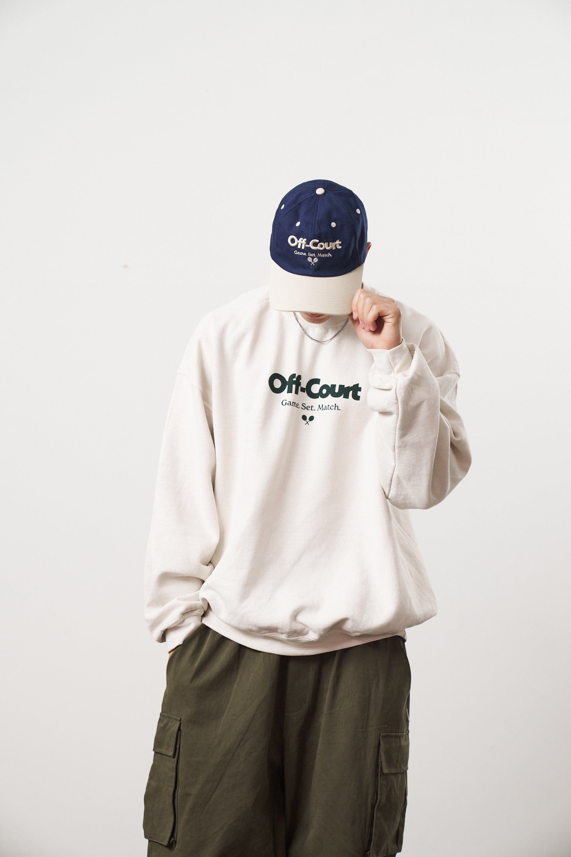Vice 84 Off - Court GSM Vintage Washed Sweater - Cream