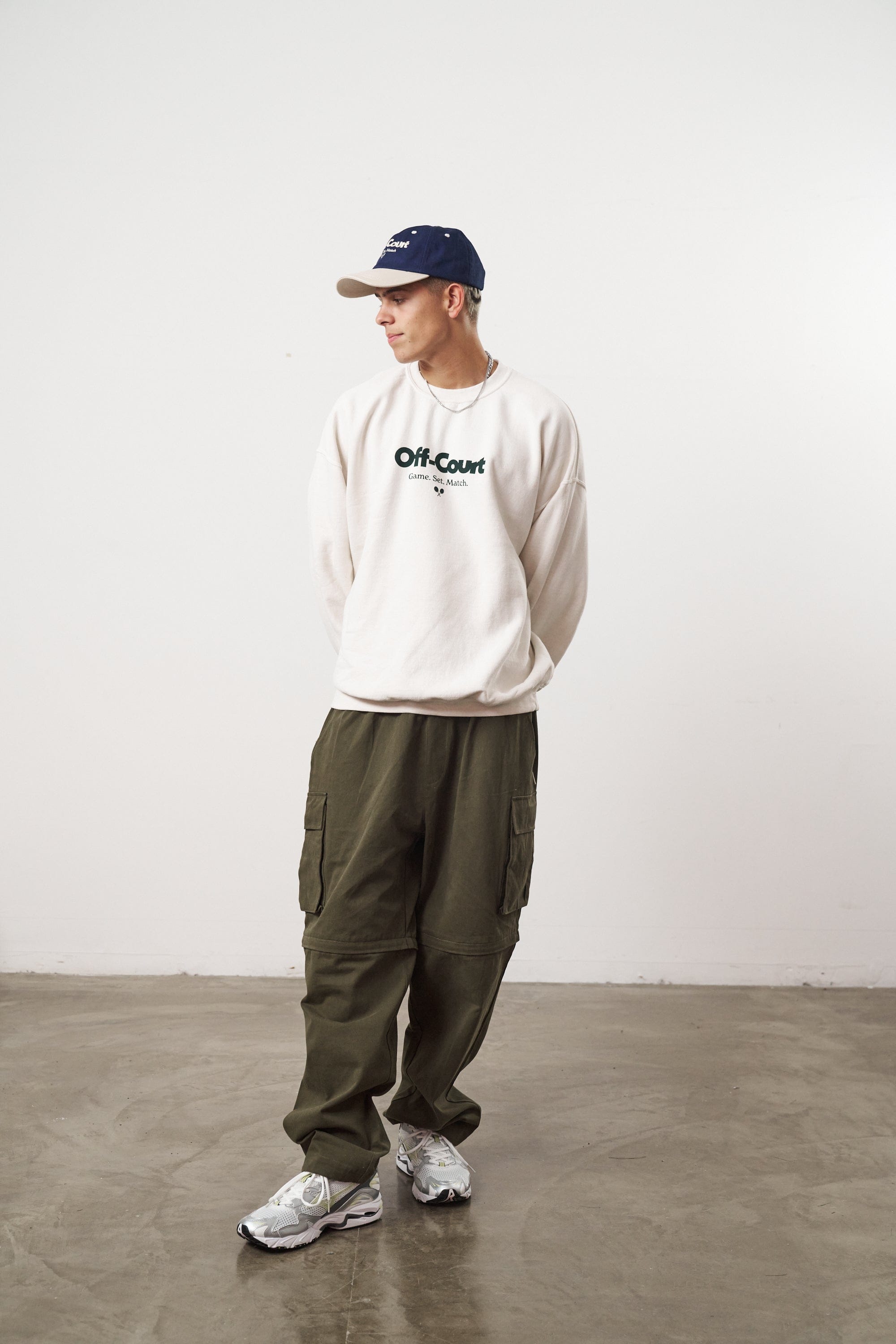 Vice 84 Off - Court GSM Vintage Washed Sweater - Cream