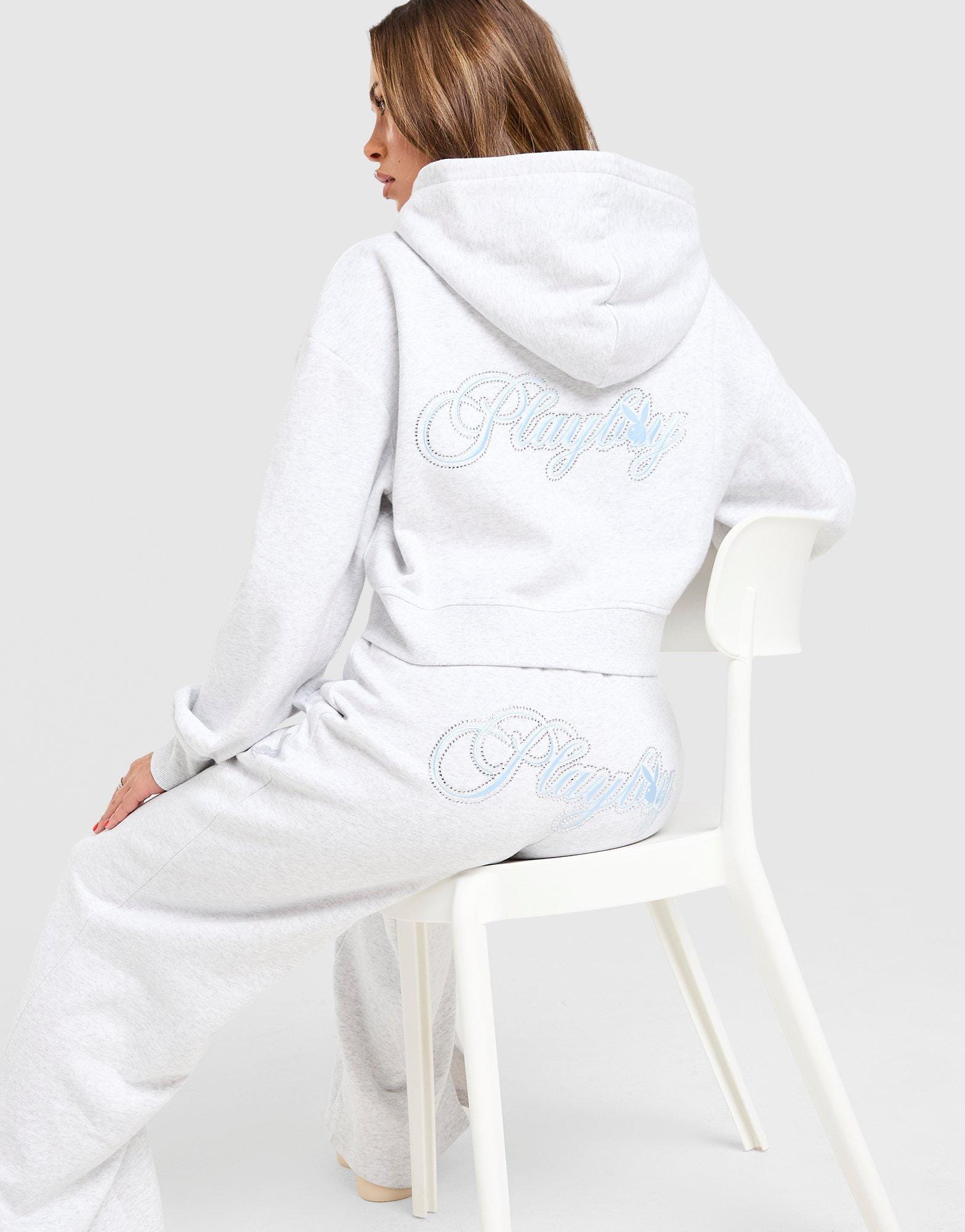 Playboy Diamante Wide Leg Joggers