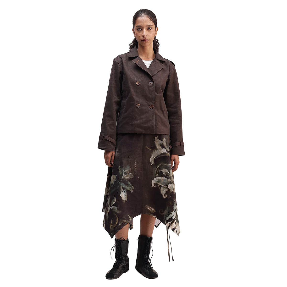 Almost Gods Lilies Panelled Skirt