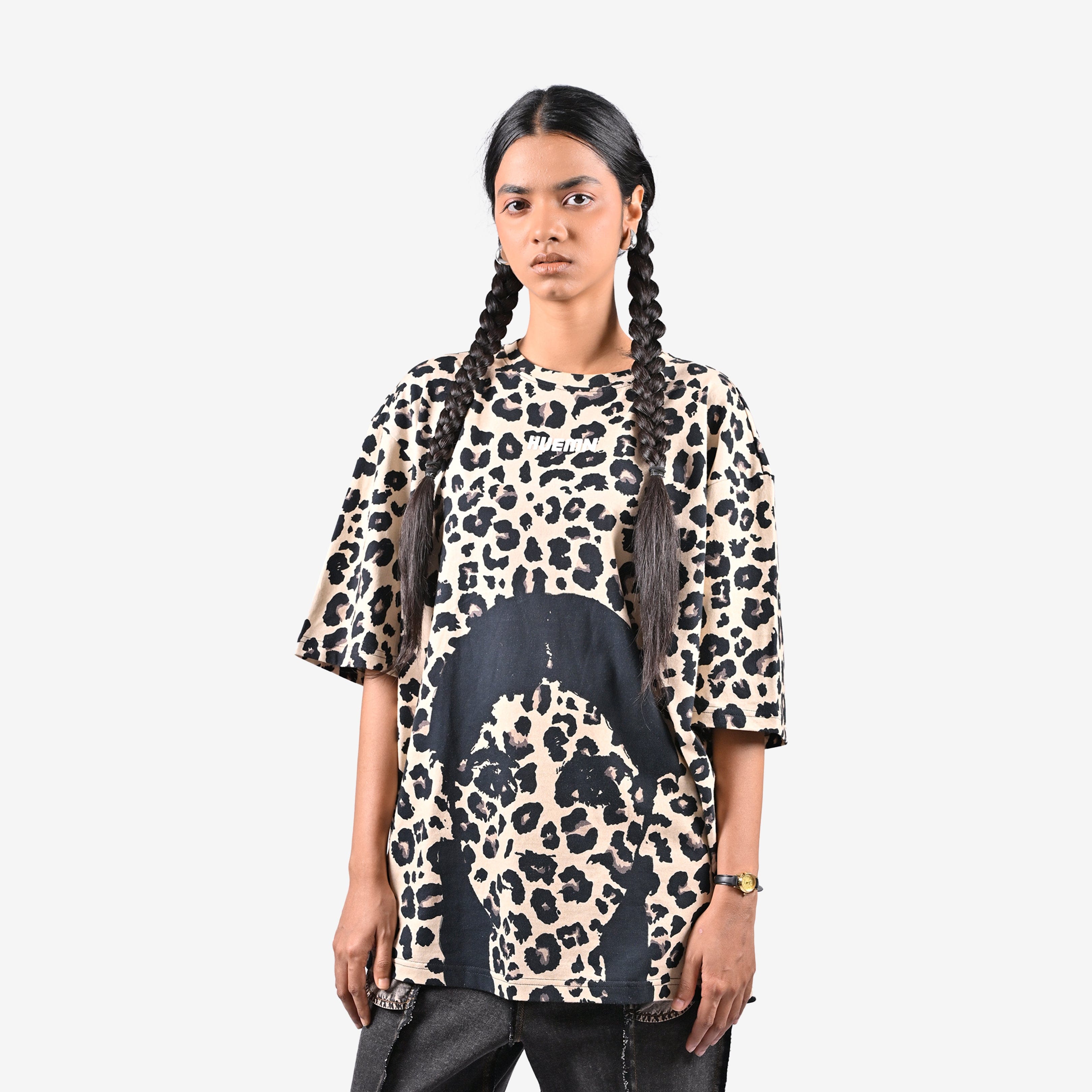 Girl The Girl with the Braids t - shirt - Leopard