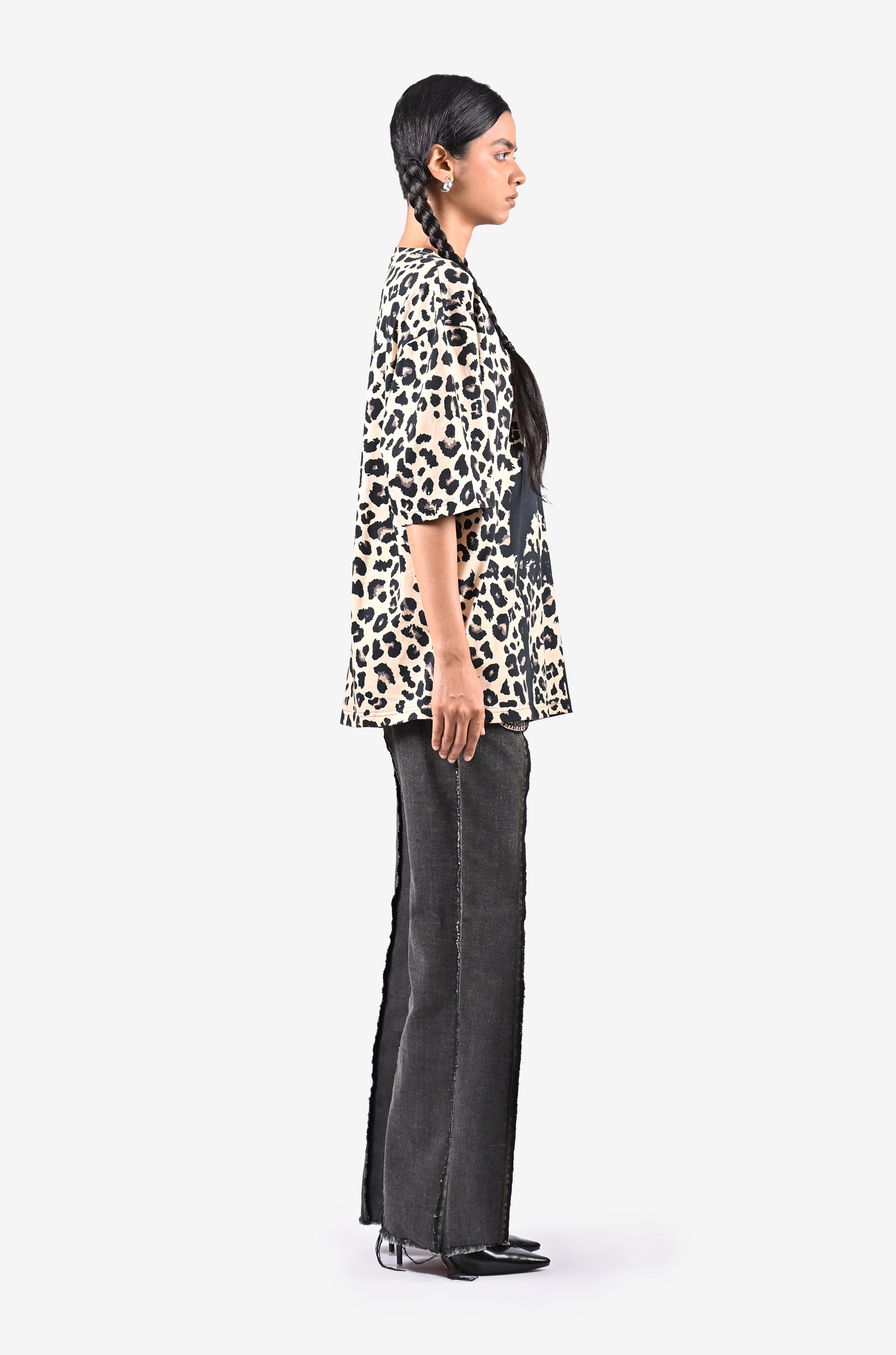 Girl The Girl with the Braids t - shirt - Leopard