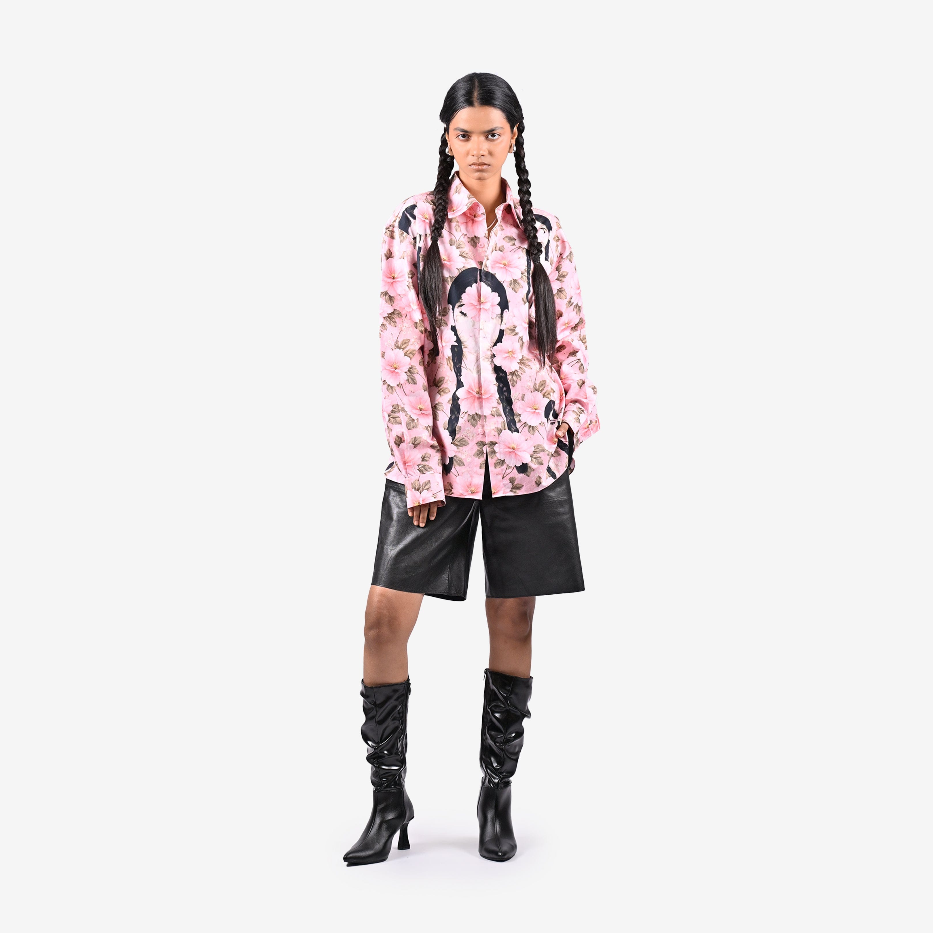 Girl The Girl with the Braids shirt - Powder Pink