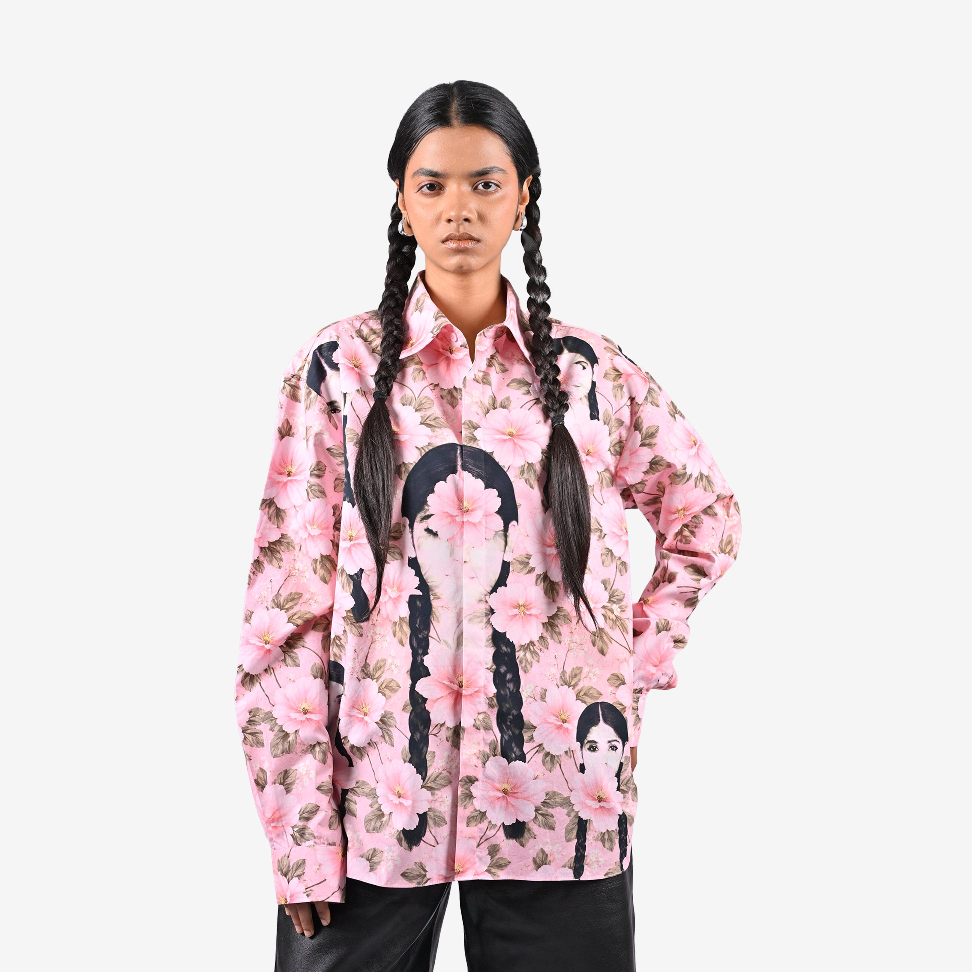 Girl The Girl with the Braids shirt - Powder Pink