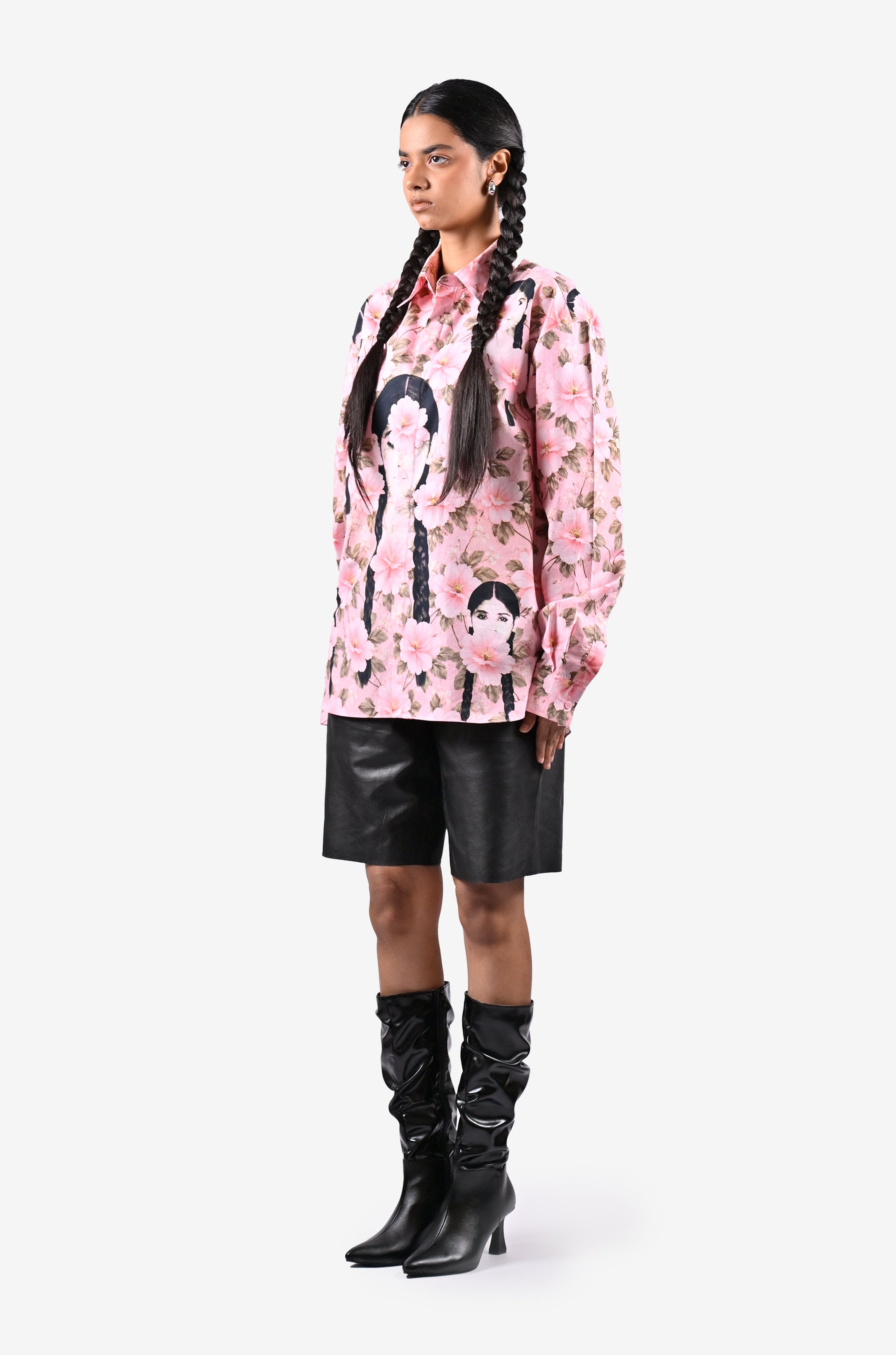 Girl The Girl with the Braids shirt - Powder Pink