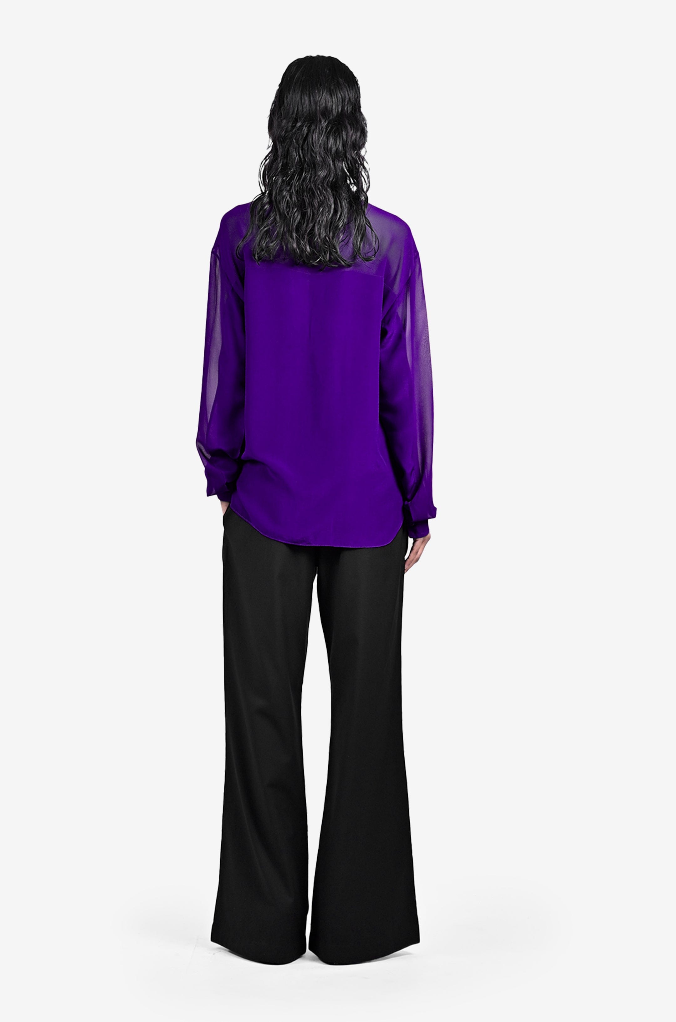 Purple Hand - embroidered spider shirt - Purple