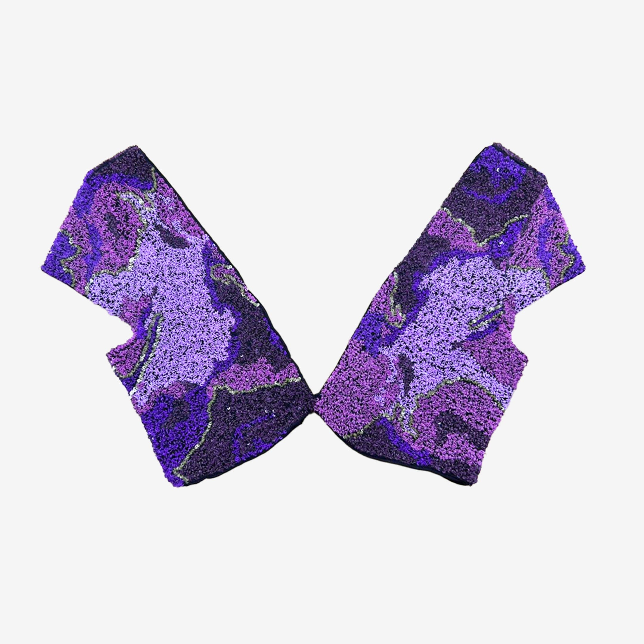 Purple Hand - embroidered spiral blouse - Purple