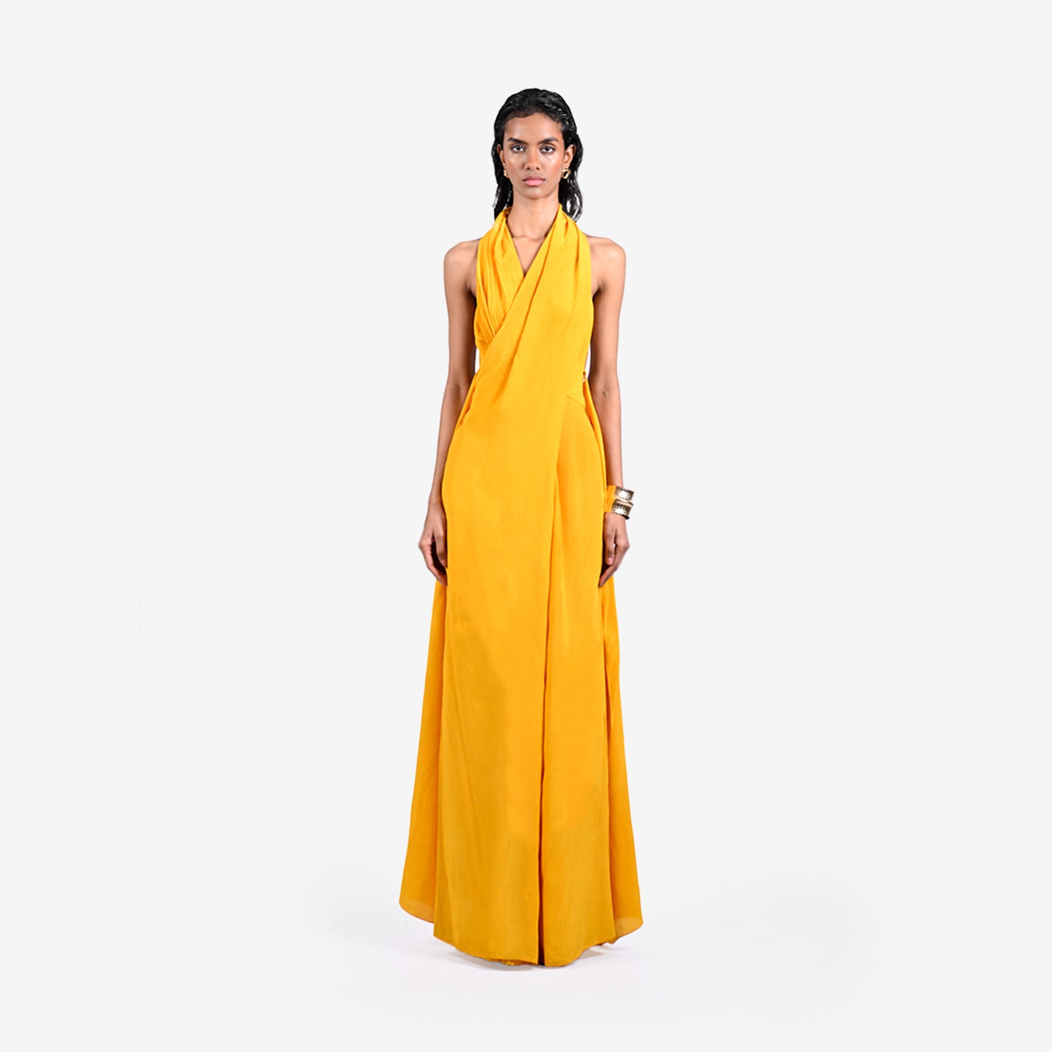 Yellow Hybrid Sari - Pants 2.0 - Yellow
