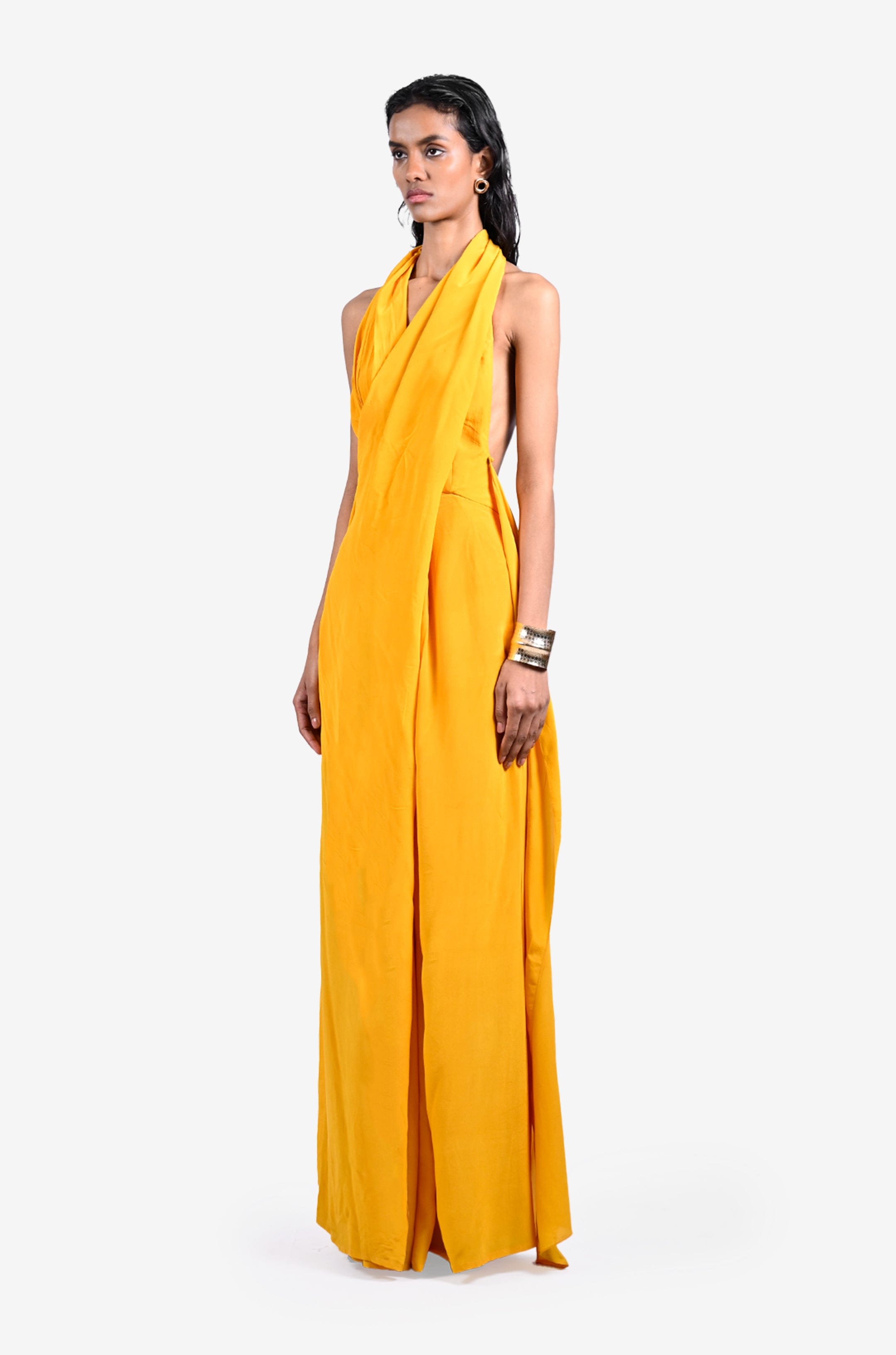 Yellow Hybrid Sari - Pants 2.0 - Yellow