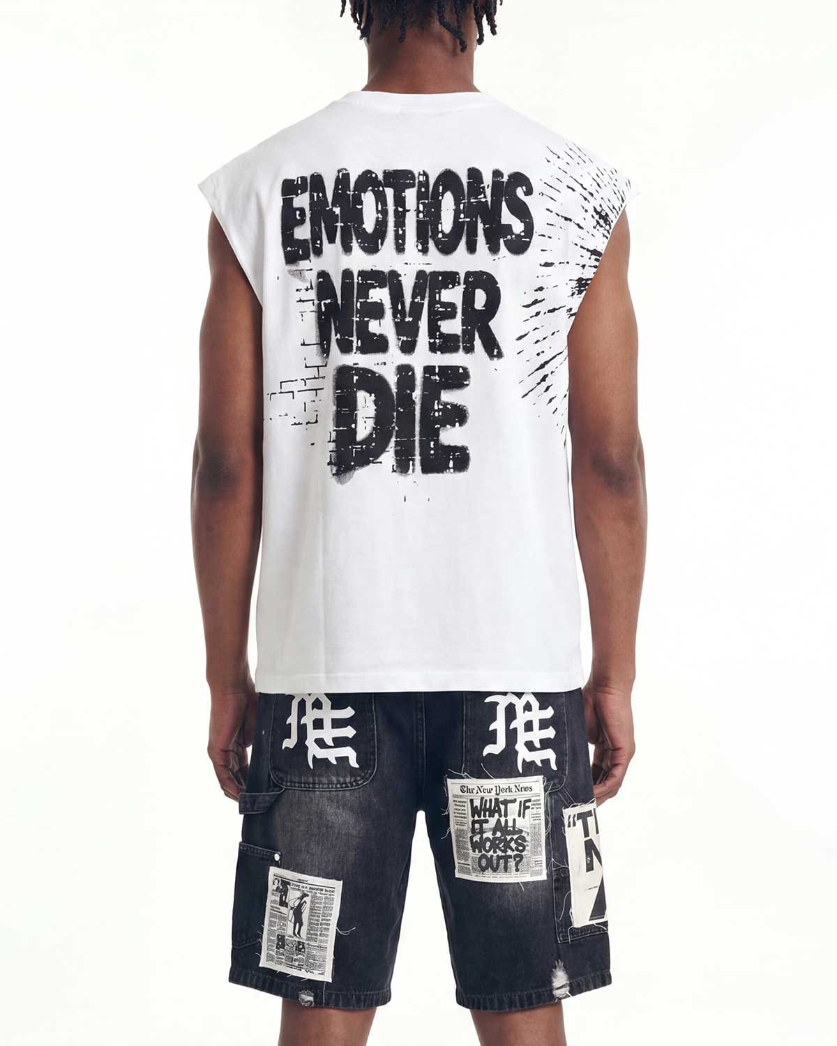 Mixed Emotions AI Denim Shorts Black