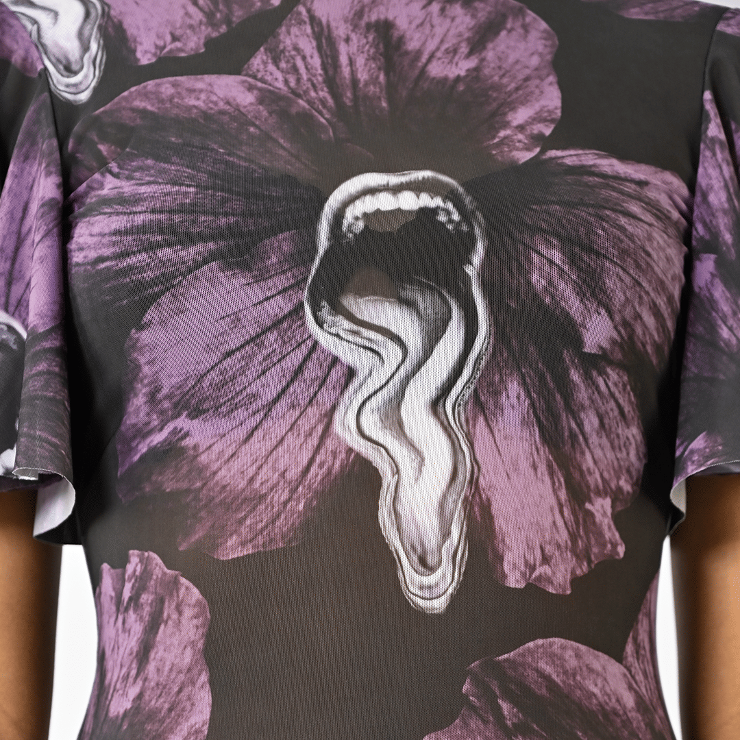 Purple Sculpted purple lycra dress