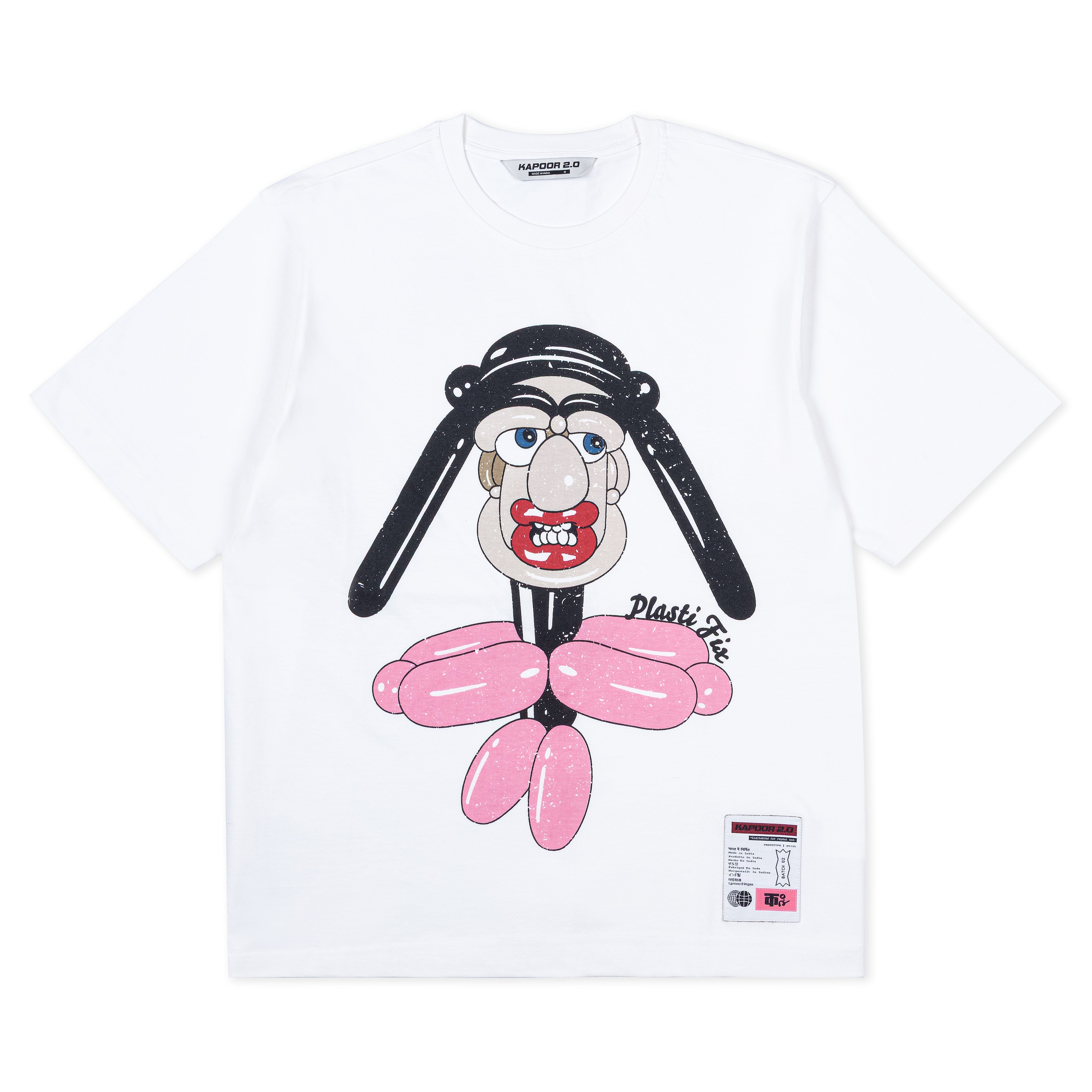 Kapoor 2.O Balloon Face Oversized T-Shirt (White)