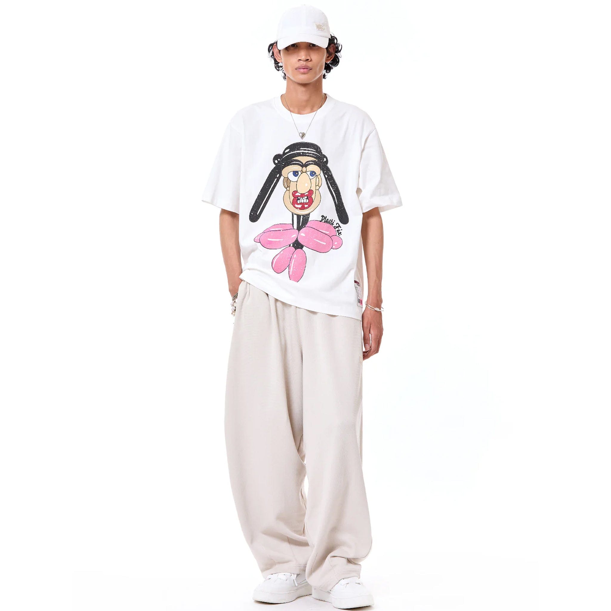 Kapoor 2.O Balloon Face Oversized T-Shirt (White)