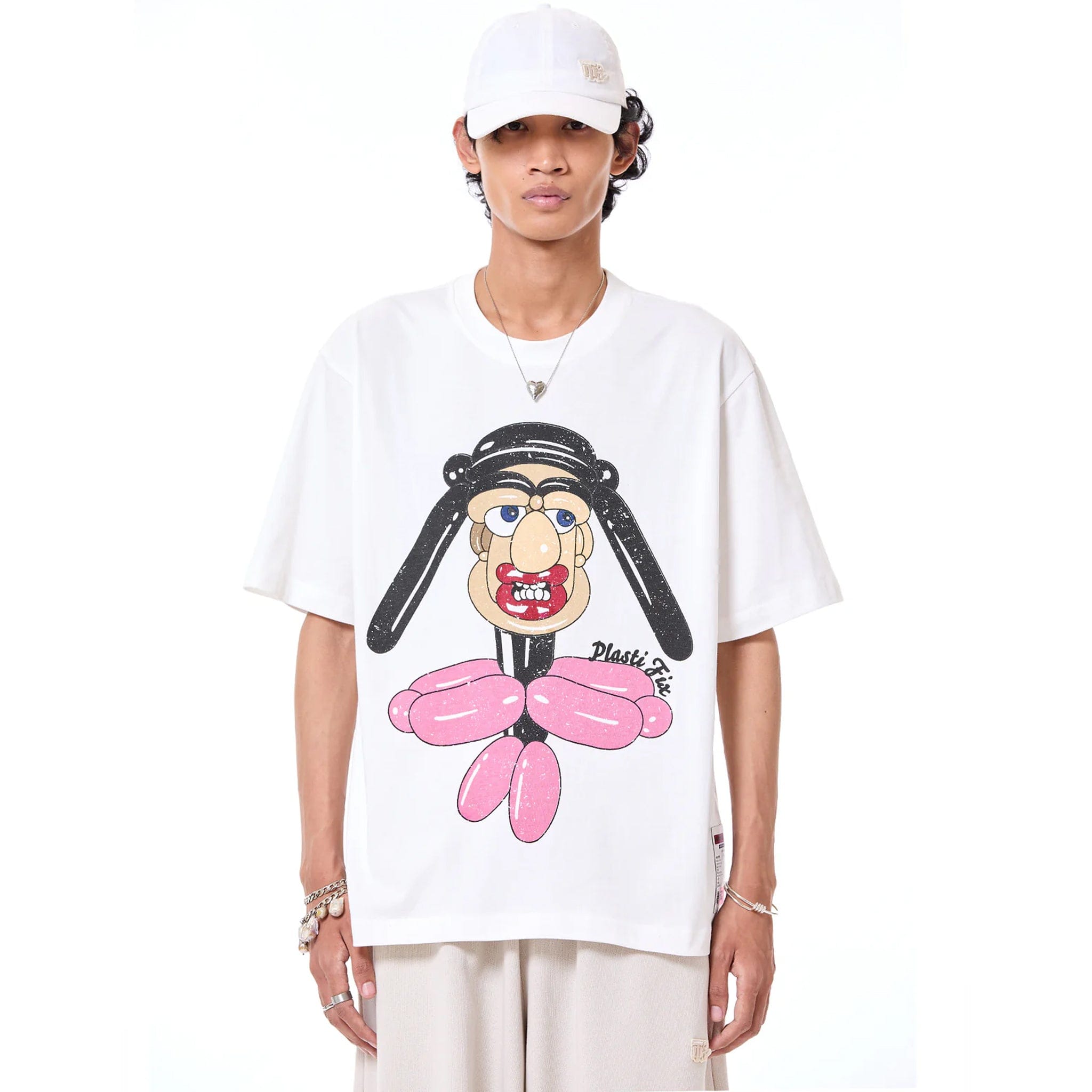 Kapoor 2.O Balloon Face Oversized T-Shirt (White)