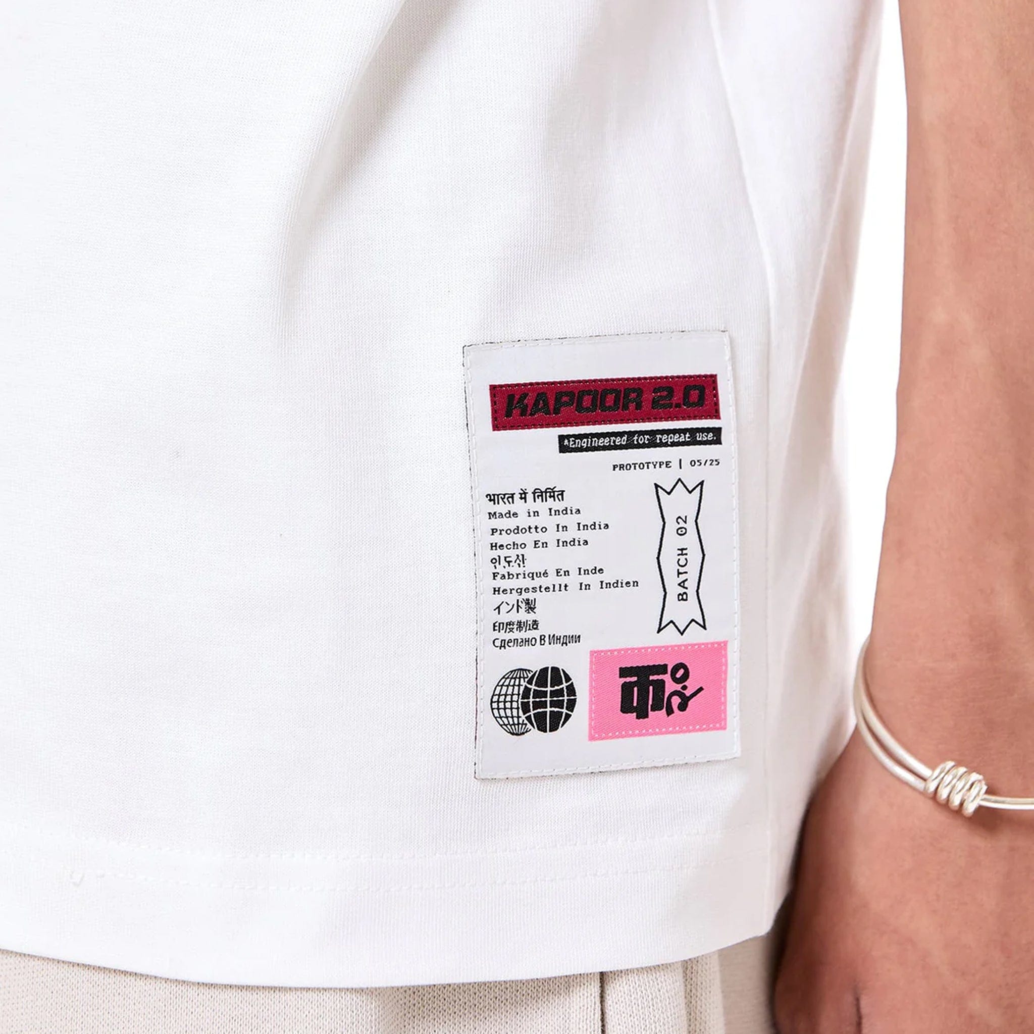 Kapoor 2.O Balloon Face Oversized T-Shirt (White)
