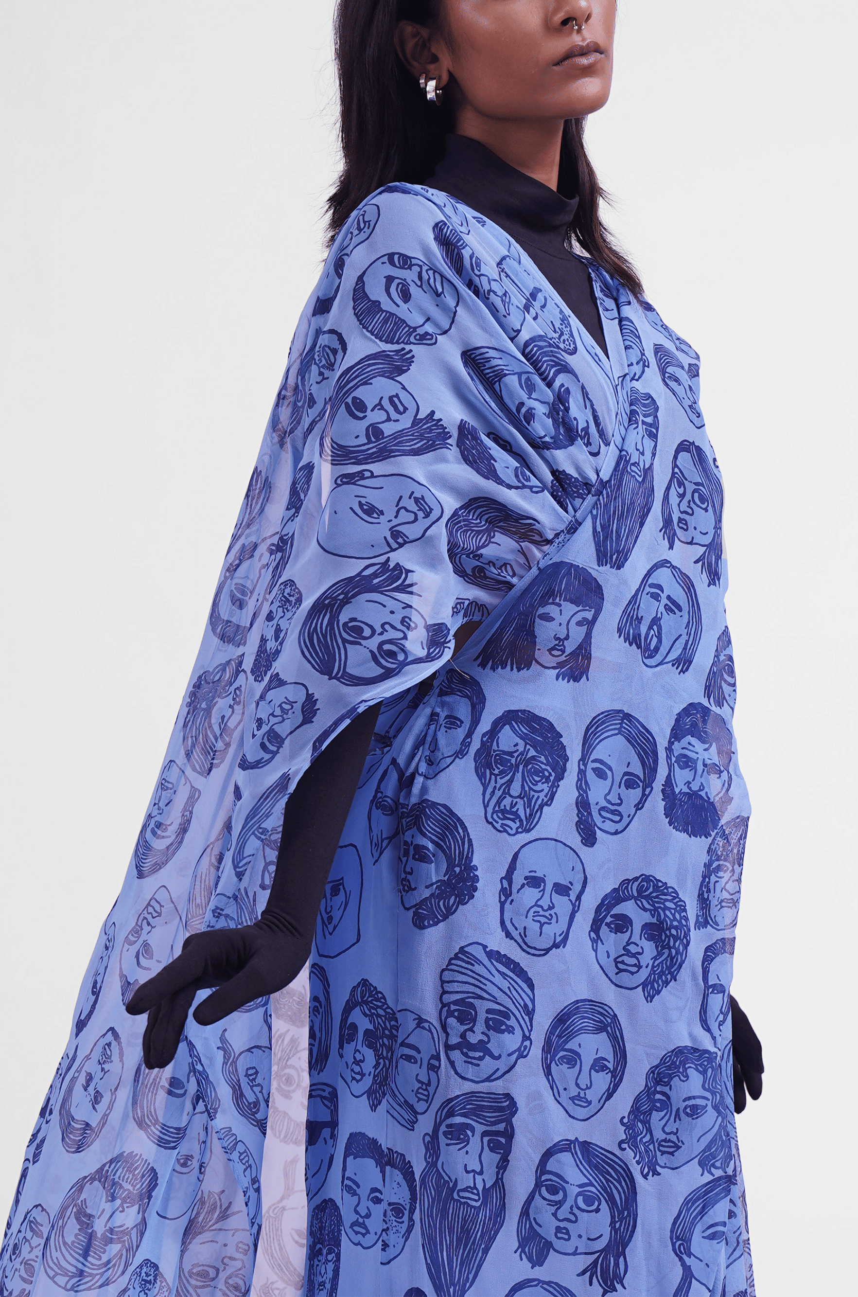 Blue Diversity Hybrid Sari - Pants (Blue)