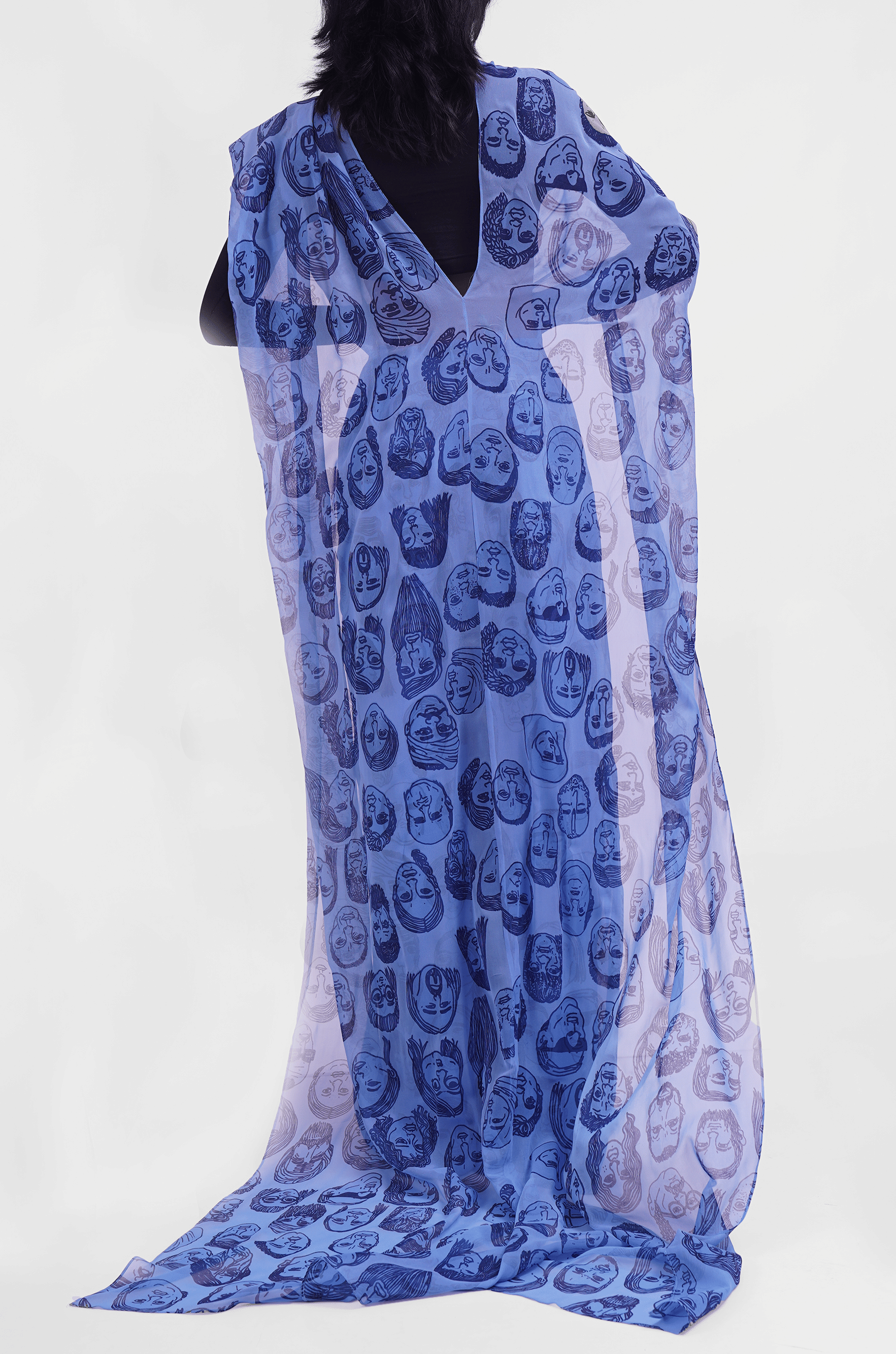 Blue Diversity Hybrid Sari - Pants (Blue)