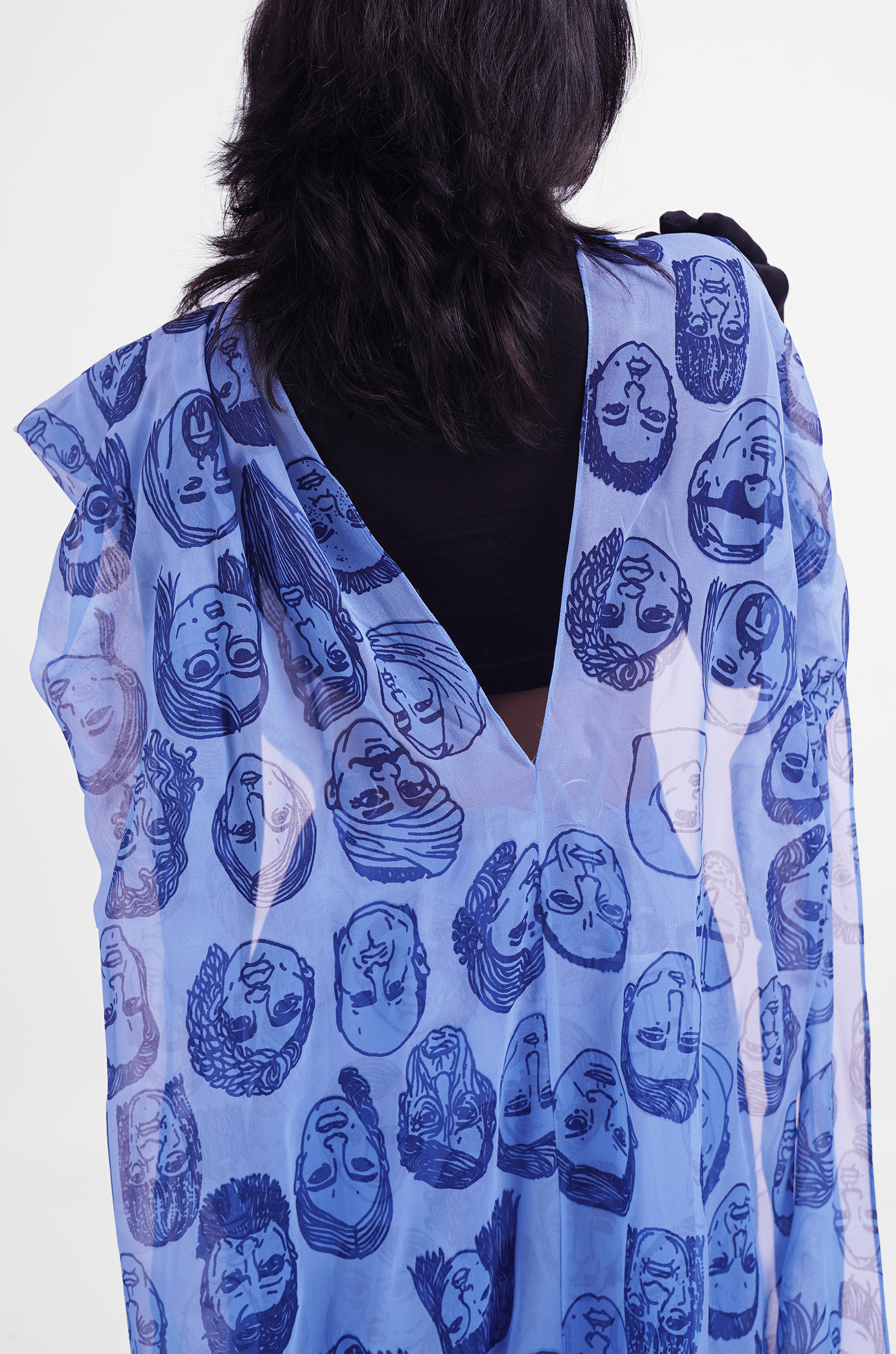 Blue Diversity Hybrid Sari - Pants (Blue)