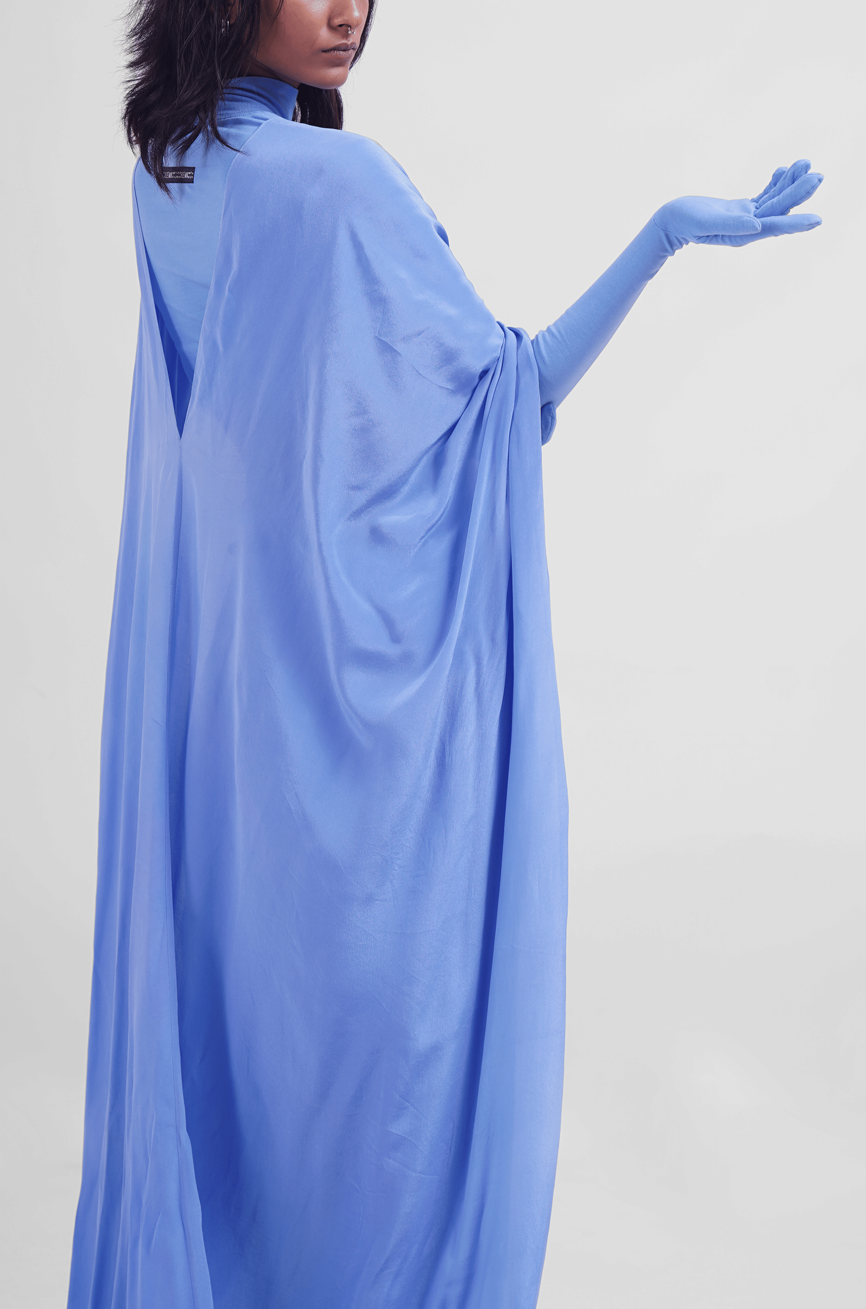Blue Hybrid Sari - Pants (Sky Blue)