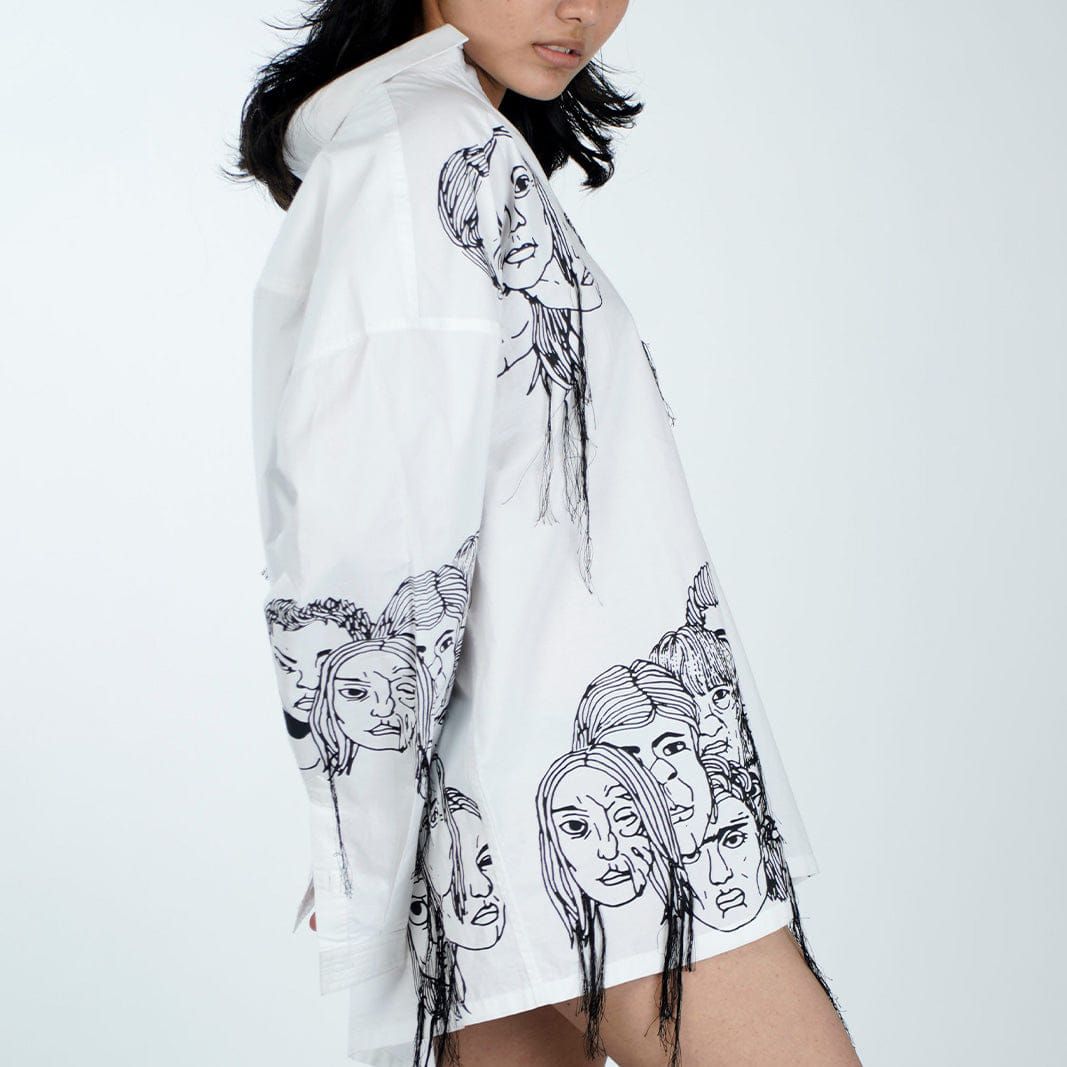 WHITE* Handcrafted Diversity Stream Shirt(White)
